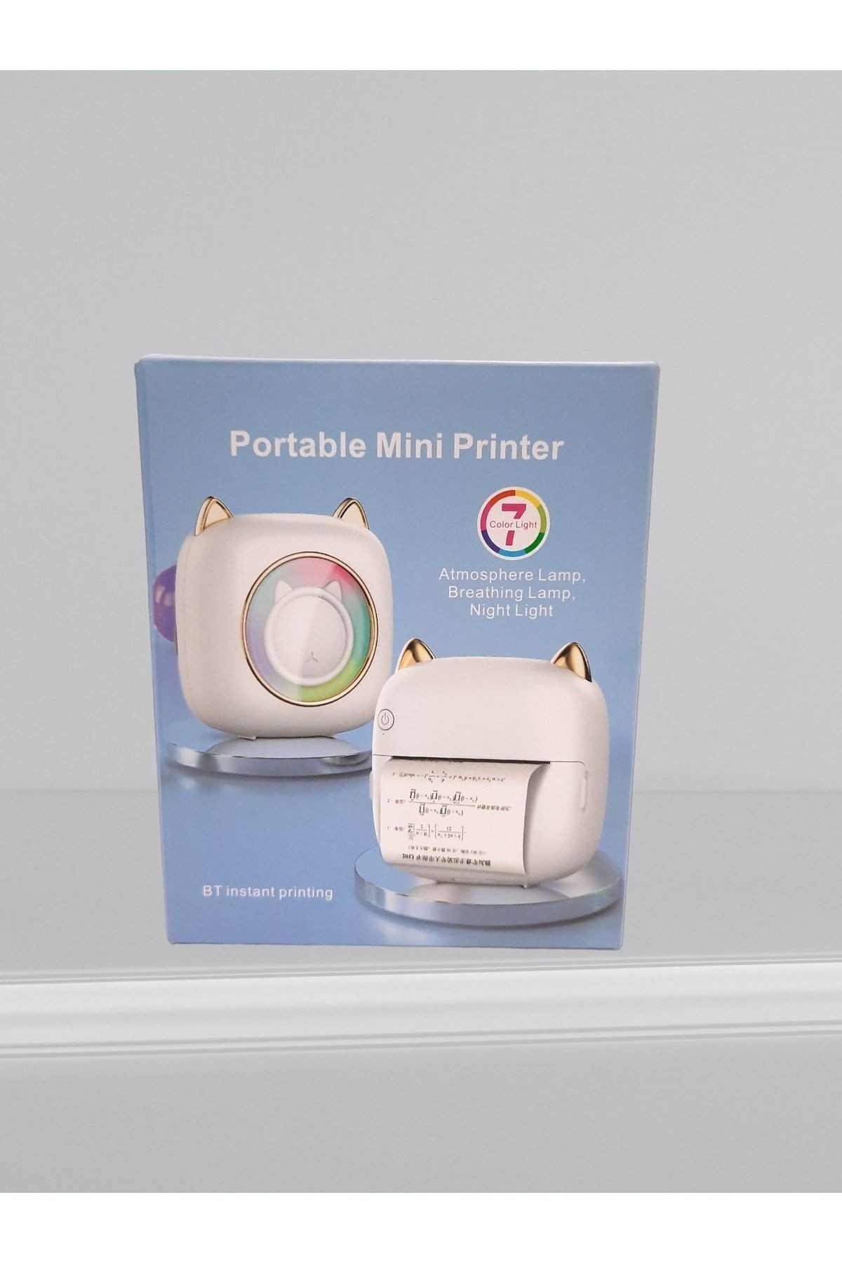 Mini Taşınabilir Bluetooth Yazıcı, Spesiyal Gold Model, Yedek 1 Beyaz Rulo Kağıt Hediye.