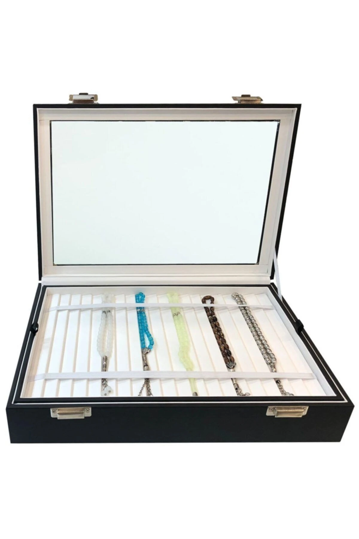 Tesbih Kutusu Lastikli 2'li Camlı Siyah