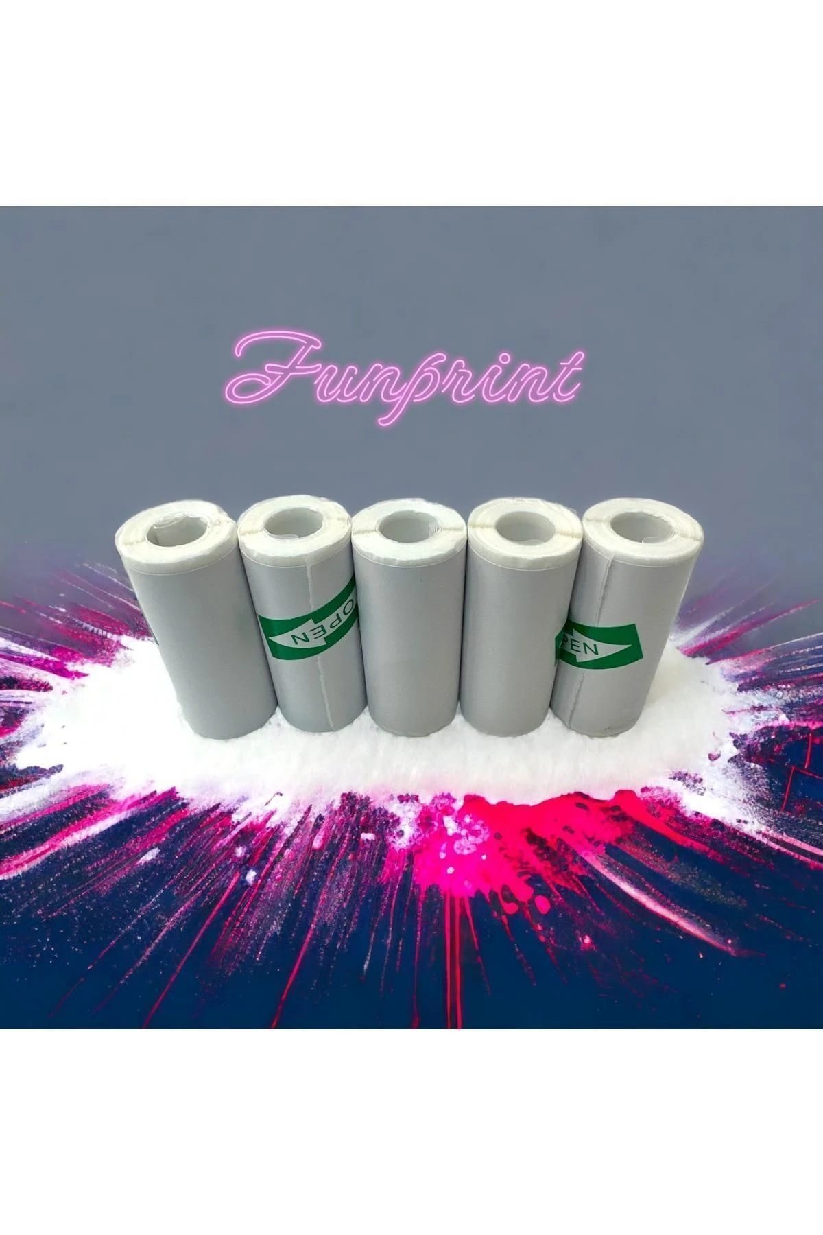 Mini Taşınabilir Yazıcı Kağıdı Yapışkanlı Etiket Beyaz (5 ADET)