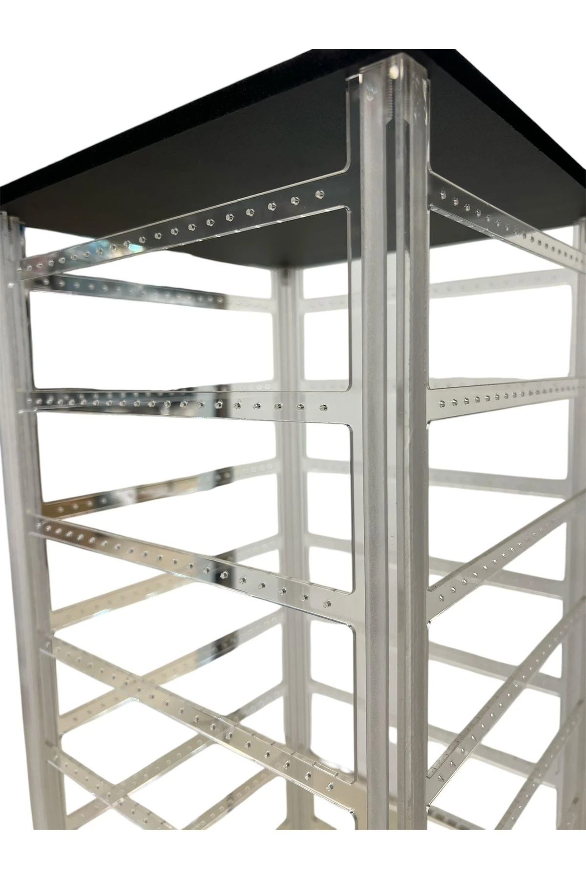 Pleksi Glass 4 Taraflı Dönen Küpe Standı