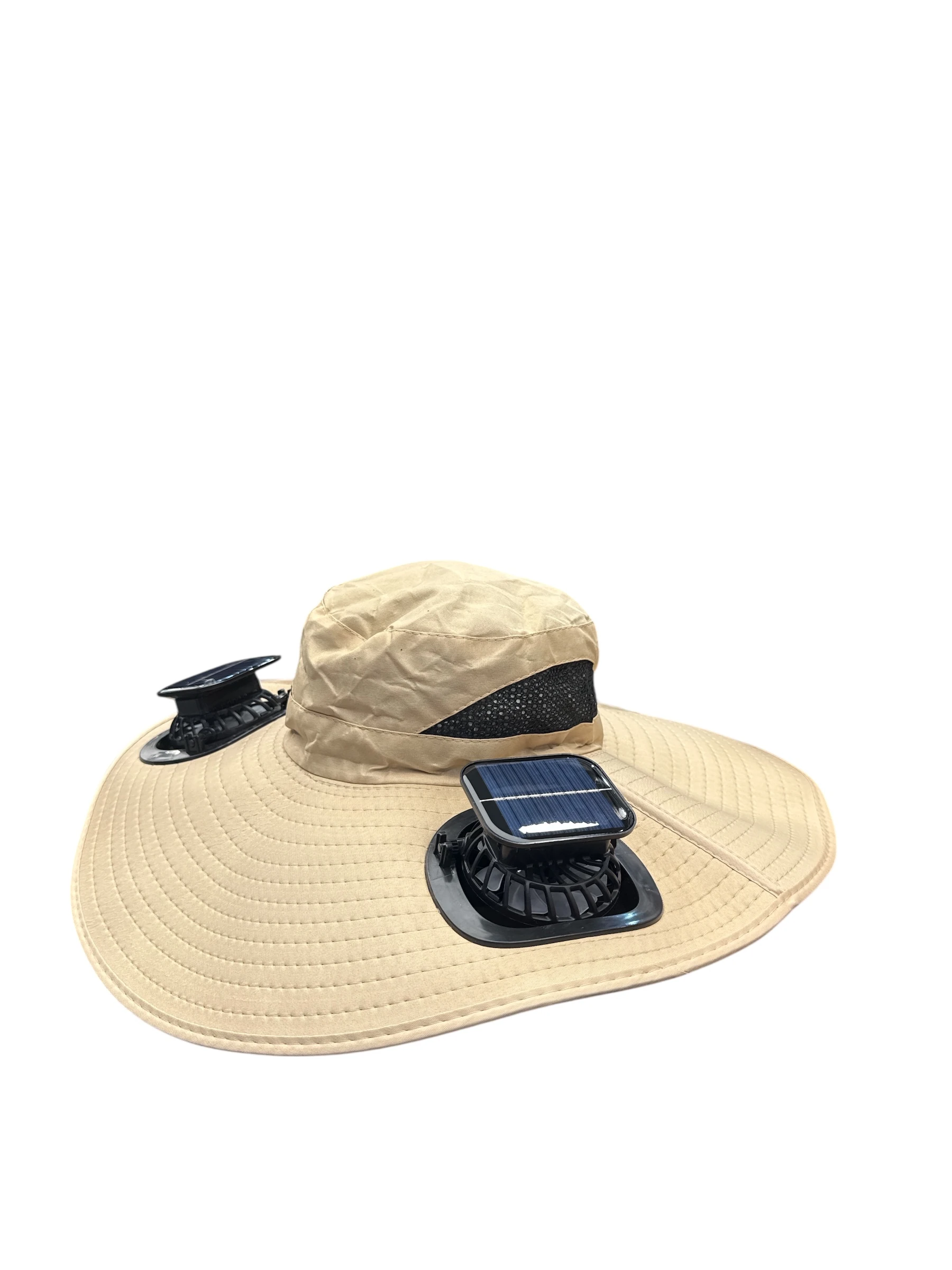 Fanlı Çift vantilatörlü Şapka, Güneş Enerjili Safari Şapka Çift Pervaneli Plaj Şapkası