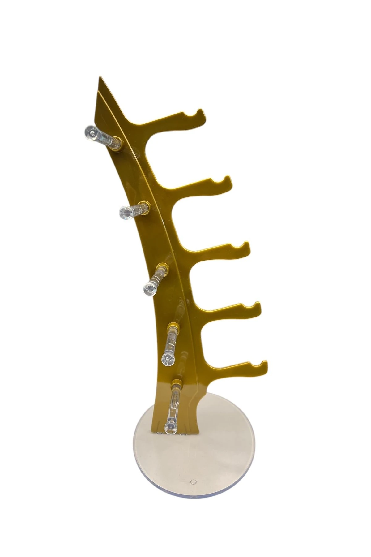 Gözlük Standı Yelken Model, 5 Gözlük Kapasiteli Standı Sedefli Gold