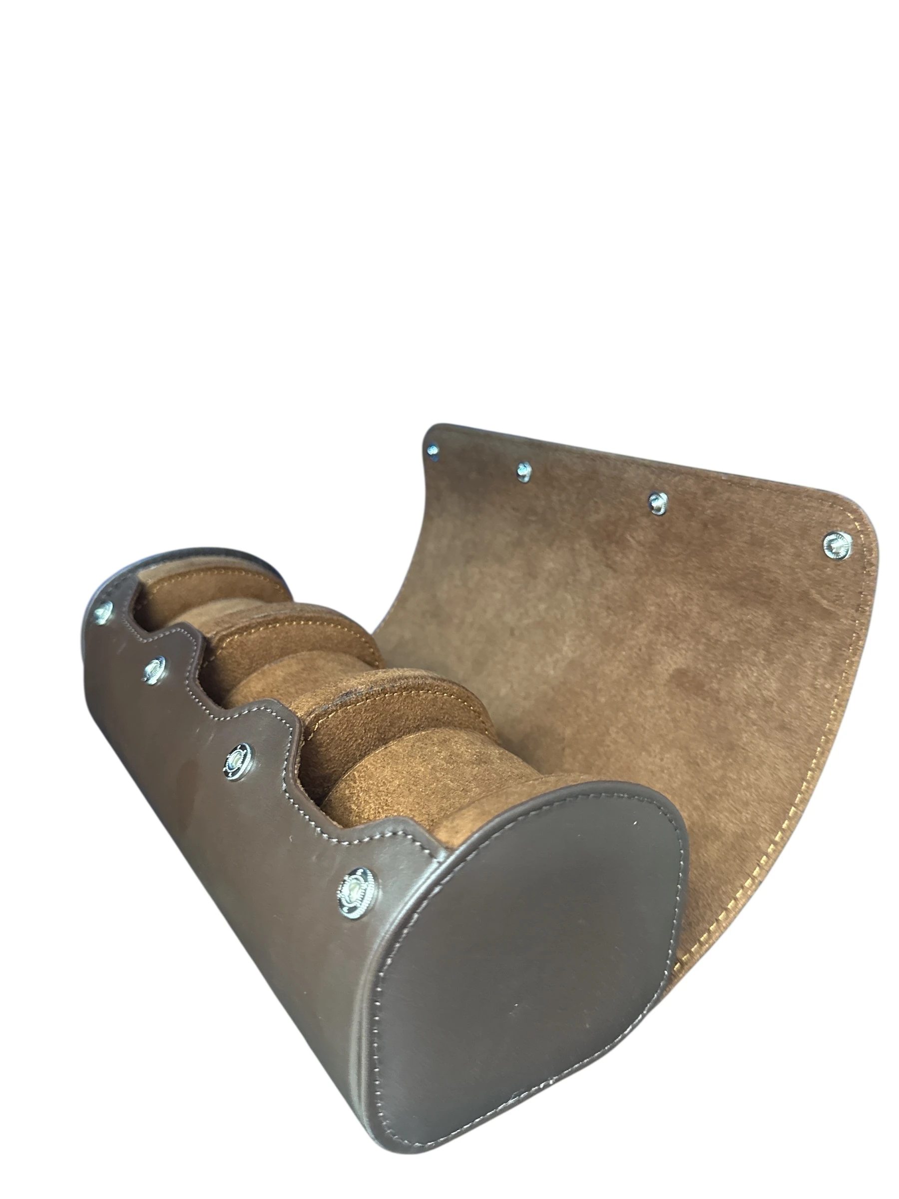 3’lü Çıtçıtlı Saat ve Takı Kutusu – Pull Up Suni Deri, El Yapımı Özel Yastıklı Tasarım Kahve Rengi