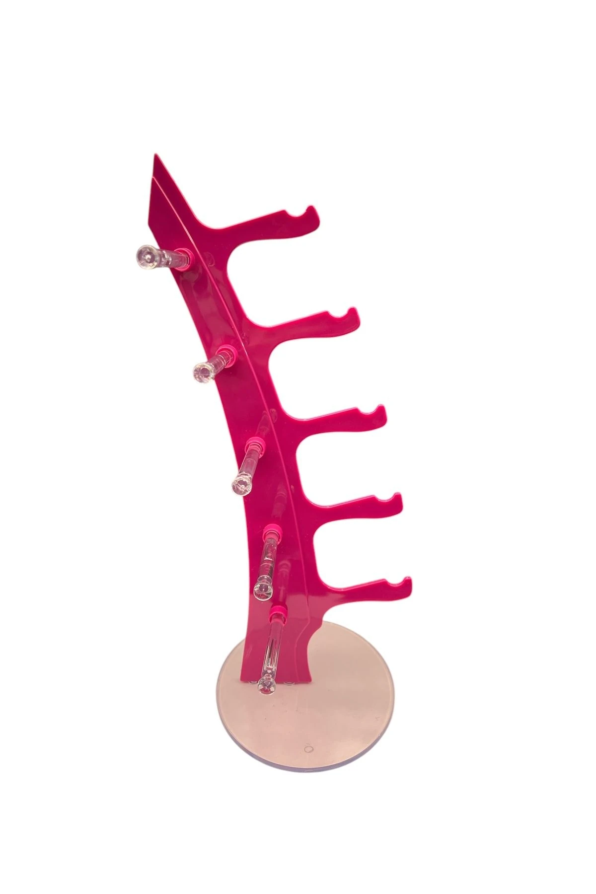 Gözlük Standı Yelken Model, 5 Gözlük Kapasiteli Standı Koyu Pembe