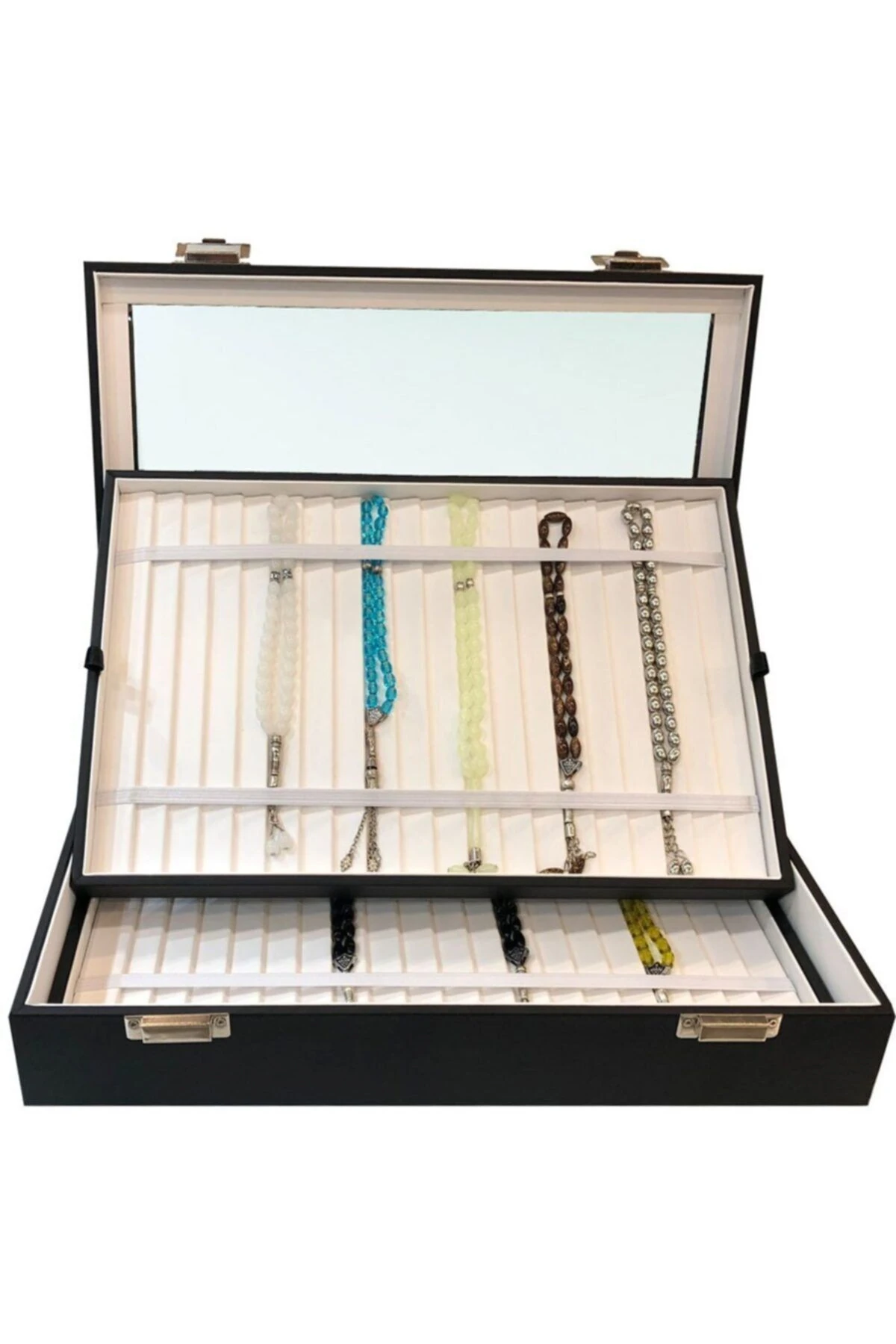 Tesbih Kutusu Lastikli 2'li Camlı Siyah