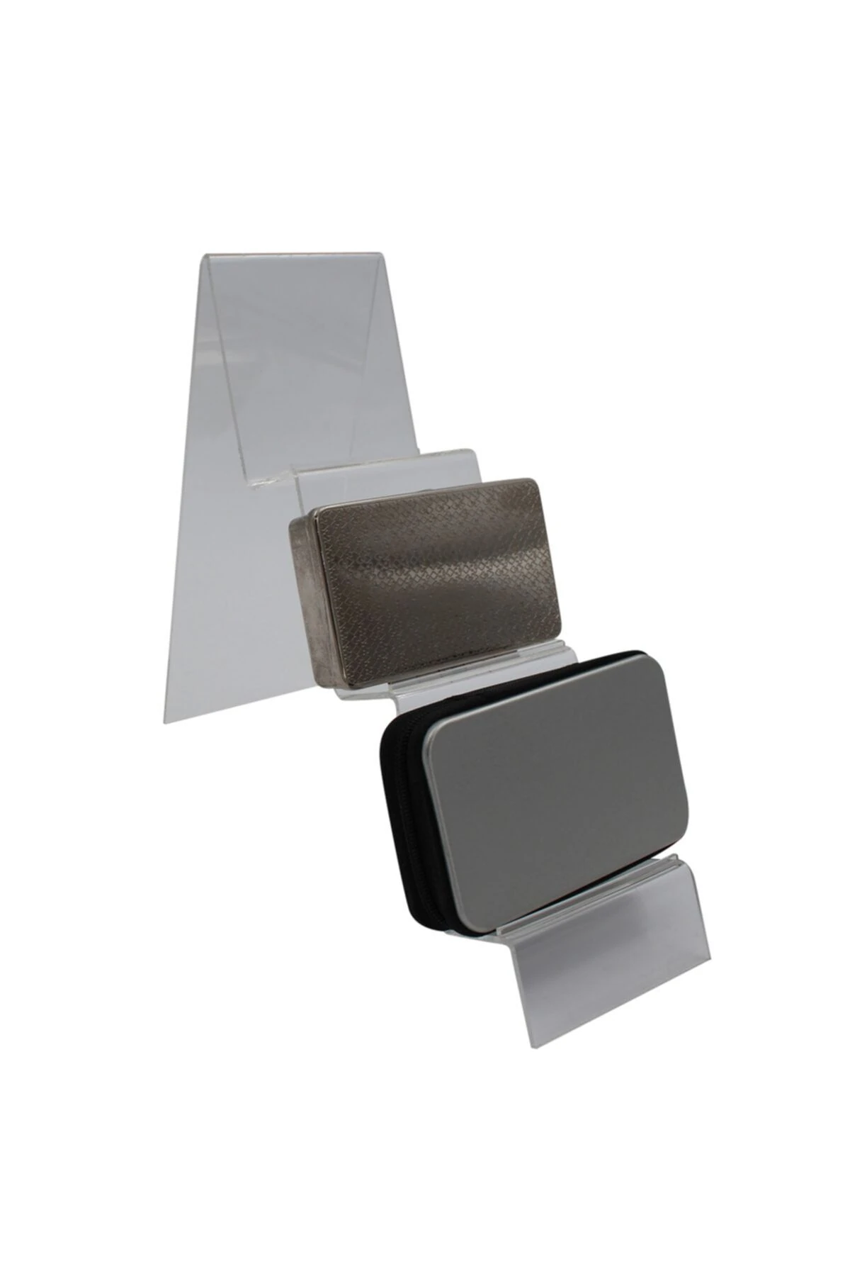 Telefon Ve Cüzdan Standı 3 Kademe Dar Pleksi