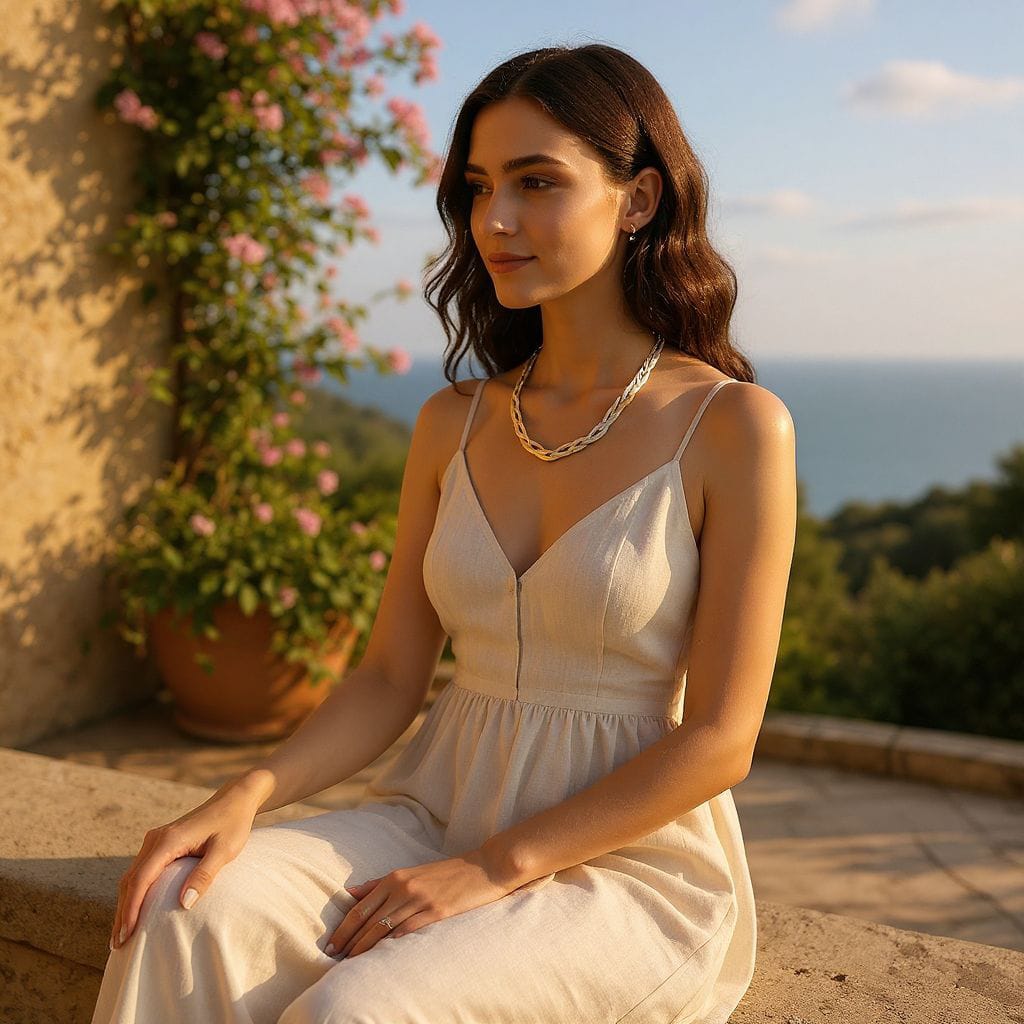 Altın ve Gümüş Renkli Örgü Tasarım Çelik Kolye – Şık ve Zarif Unisex Takı