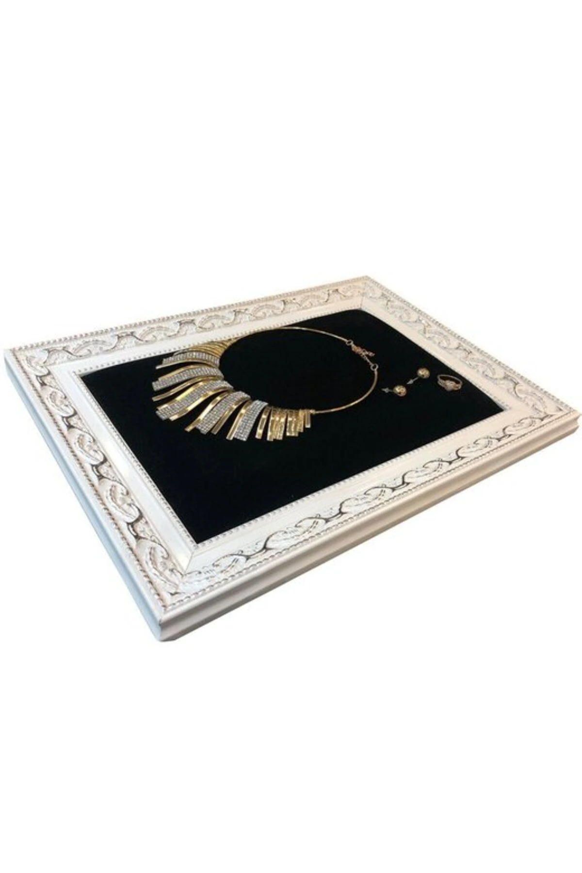 Çerçeve Takı Standı Maun Beyaz