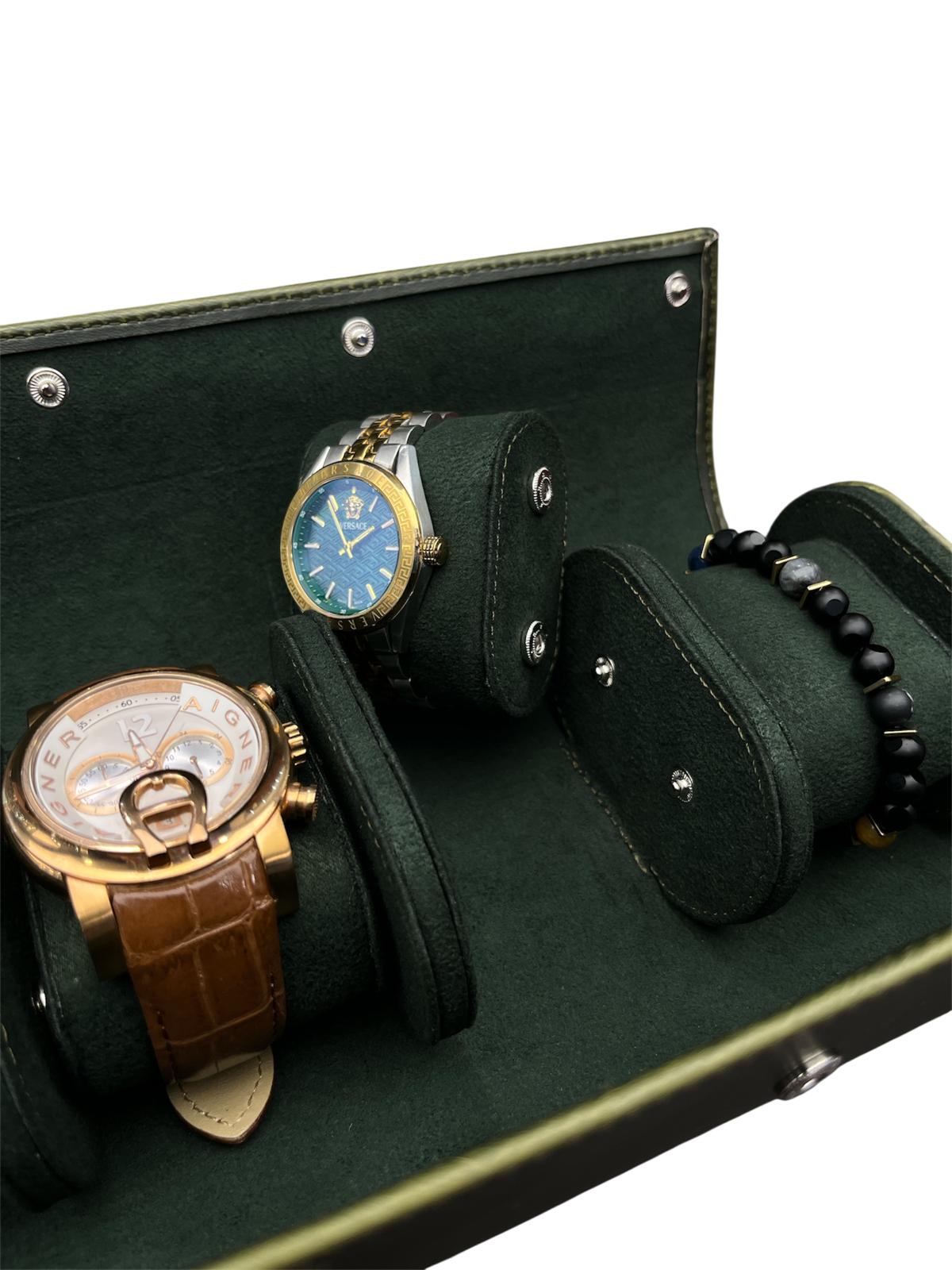 Saat Taşıma Kutusu Çıtçıtlı 4’lü – Seyahat Model Yeşil