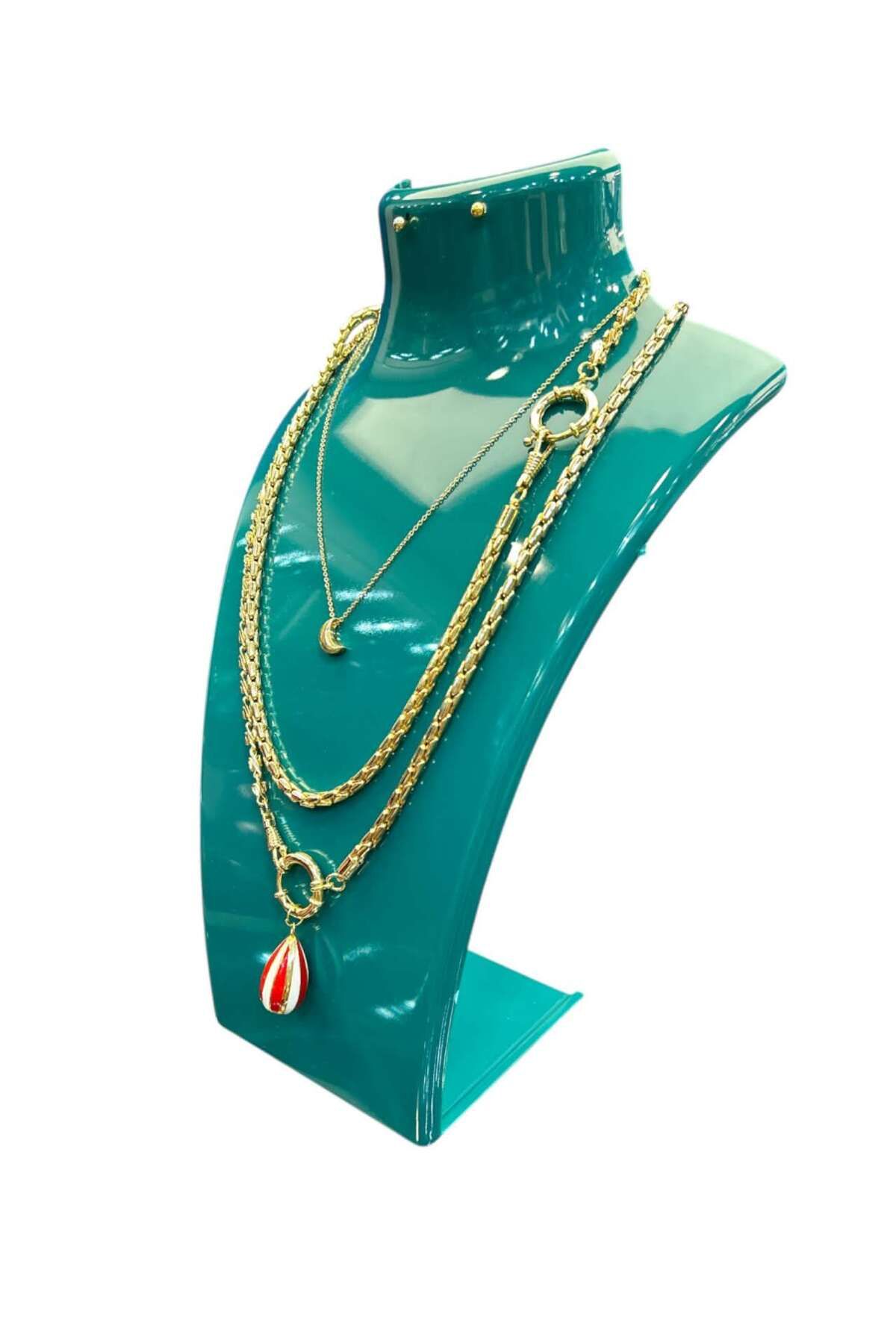 Kolye Standı Akrilik -Takı Teşhir ve Saklama Standı Turkuaz 19x30 cm