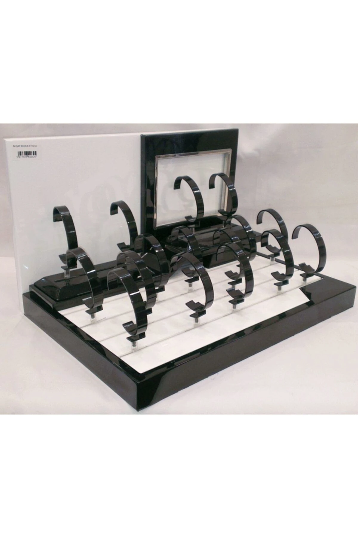 Ahşap Saat Display Orta Boy Siyah Beyaz