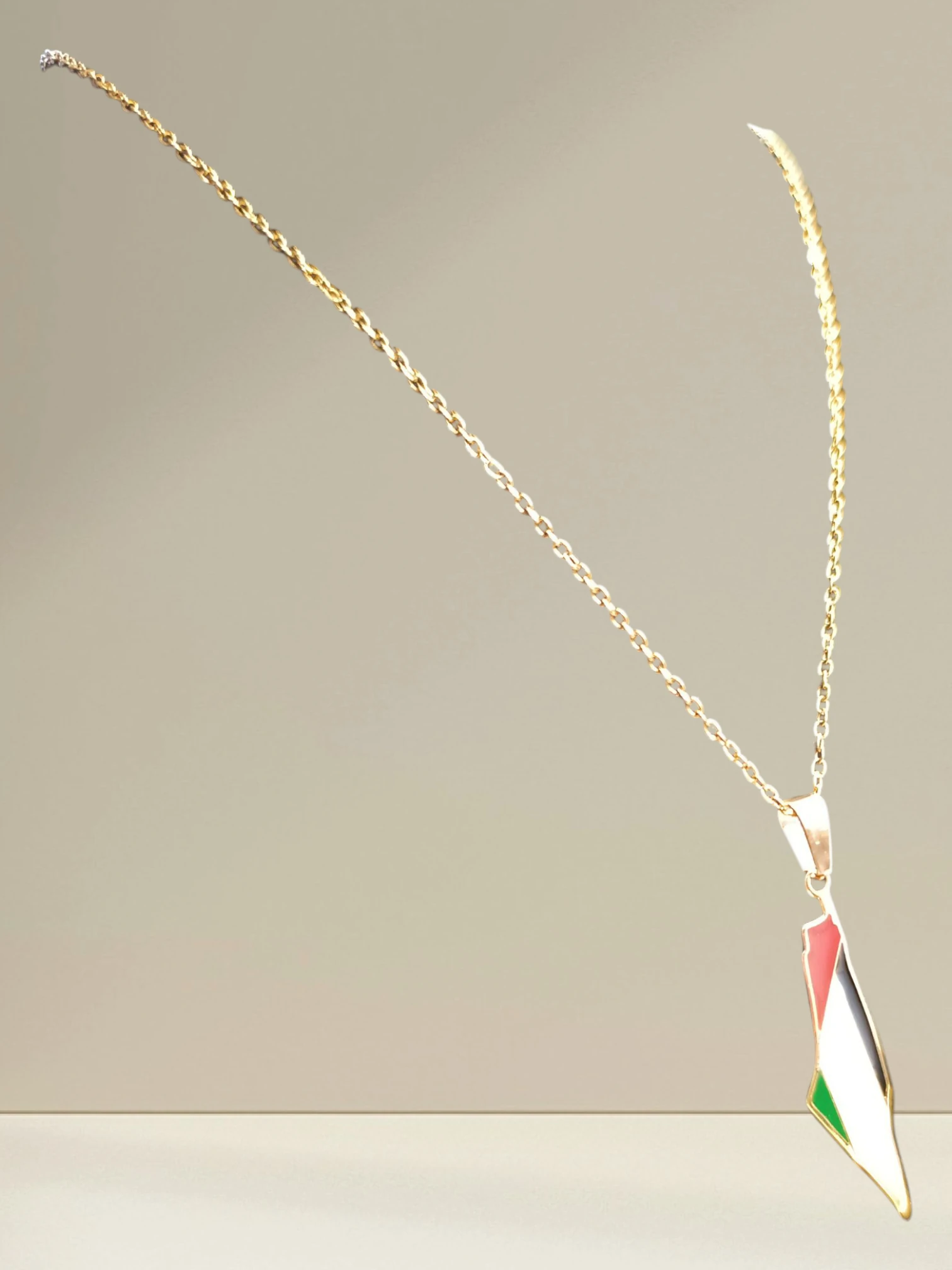 Filistin Harita Tasarım Çelik Kolye