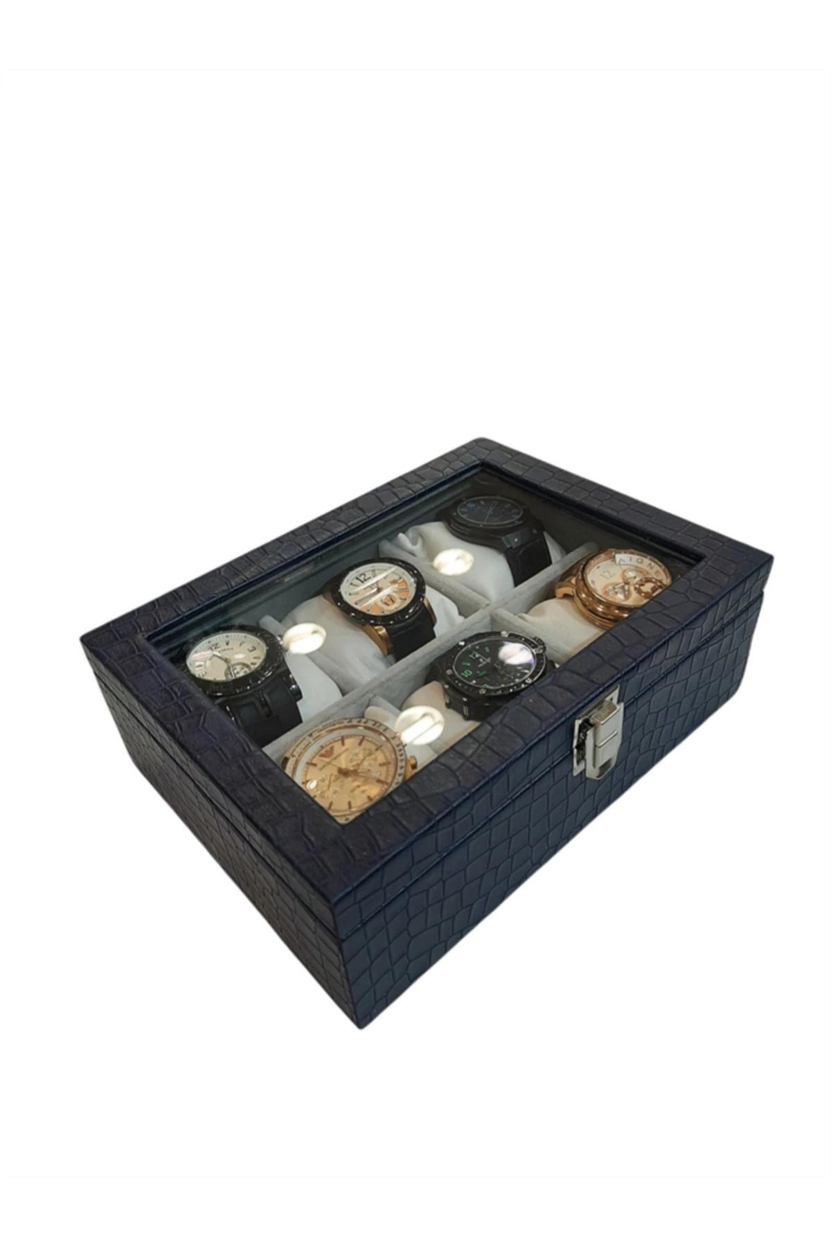 Saat Kutusu 6'lı Lacivert Kroko
