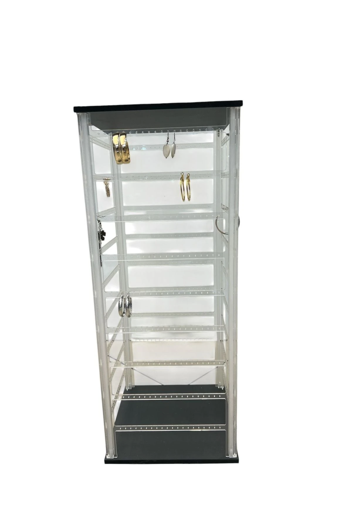 Pleksi Glass 4 Taraflı Dönen Küpe Standı