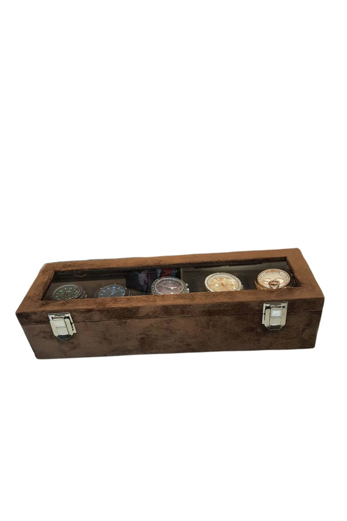 Saat Kutusu 5'li Alcantara Kahve