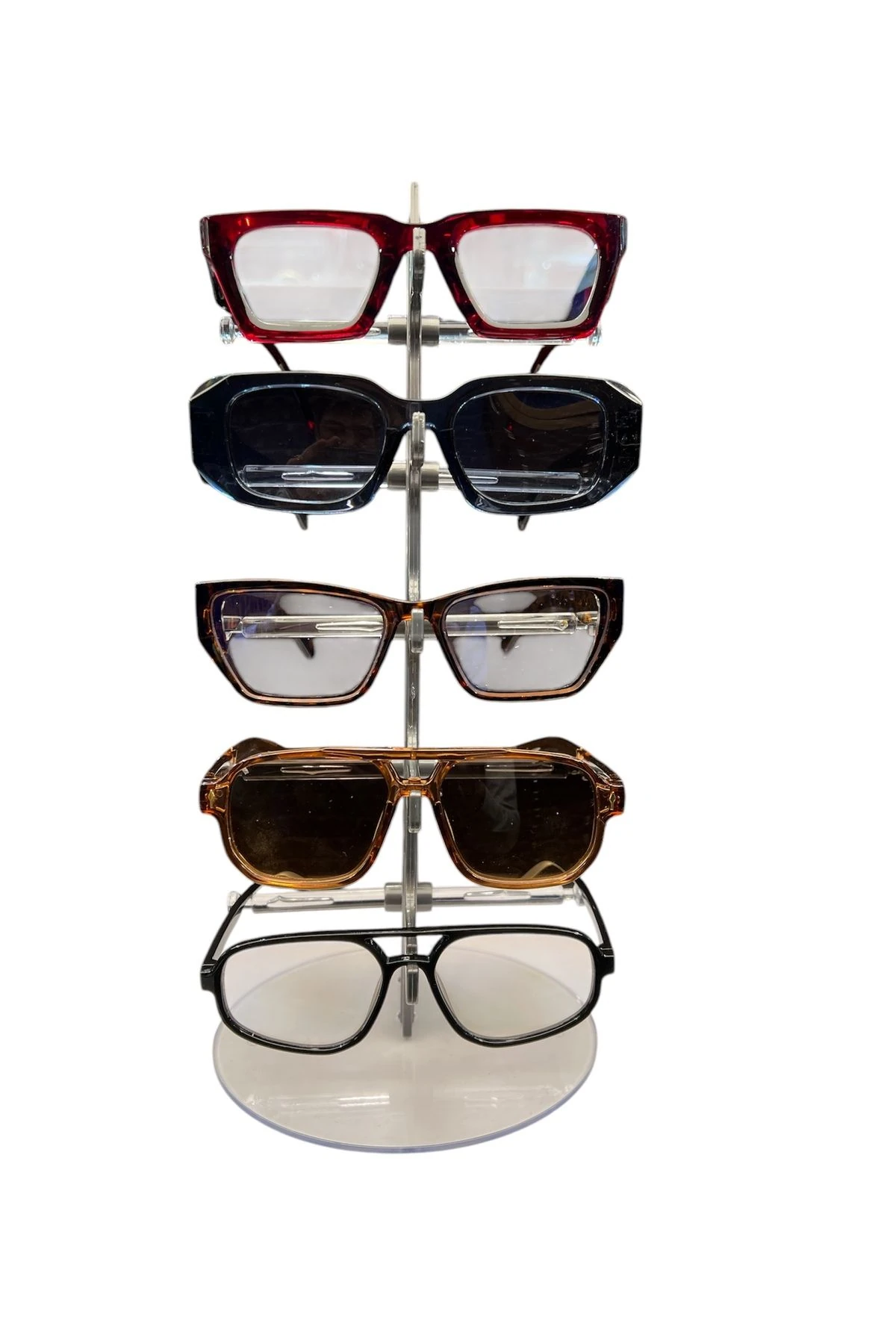 Gözlük Standı Yelken Model, 5 Gözlük Kapasiteli Standı Sedefli Silver