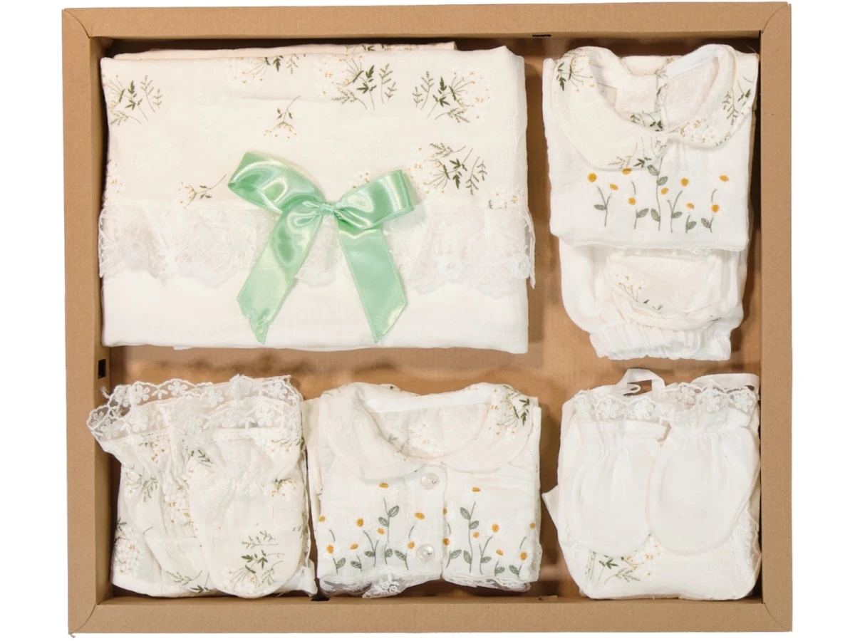 %100 Müslin Pamuk 10’lu Hastane Çıkış Seti