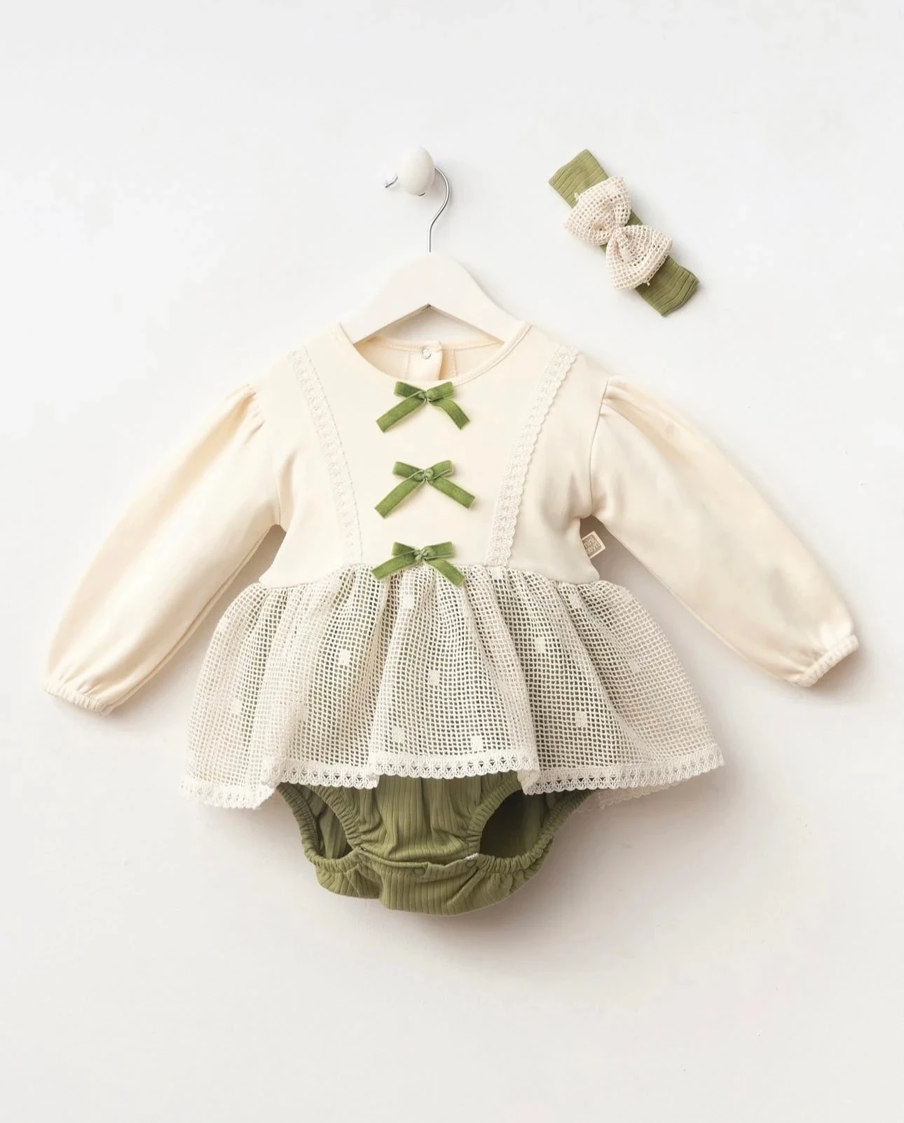 Olivia Yeşil Bandanalı Romper