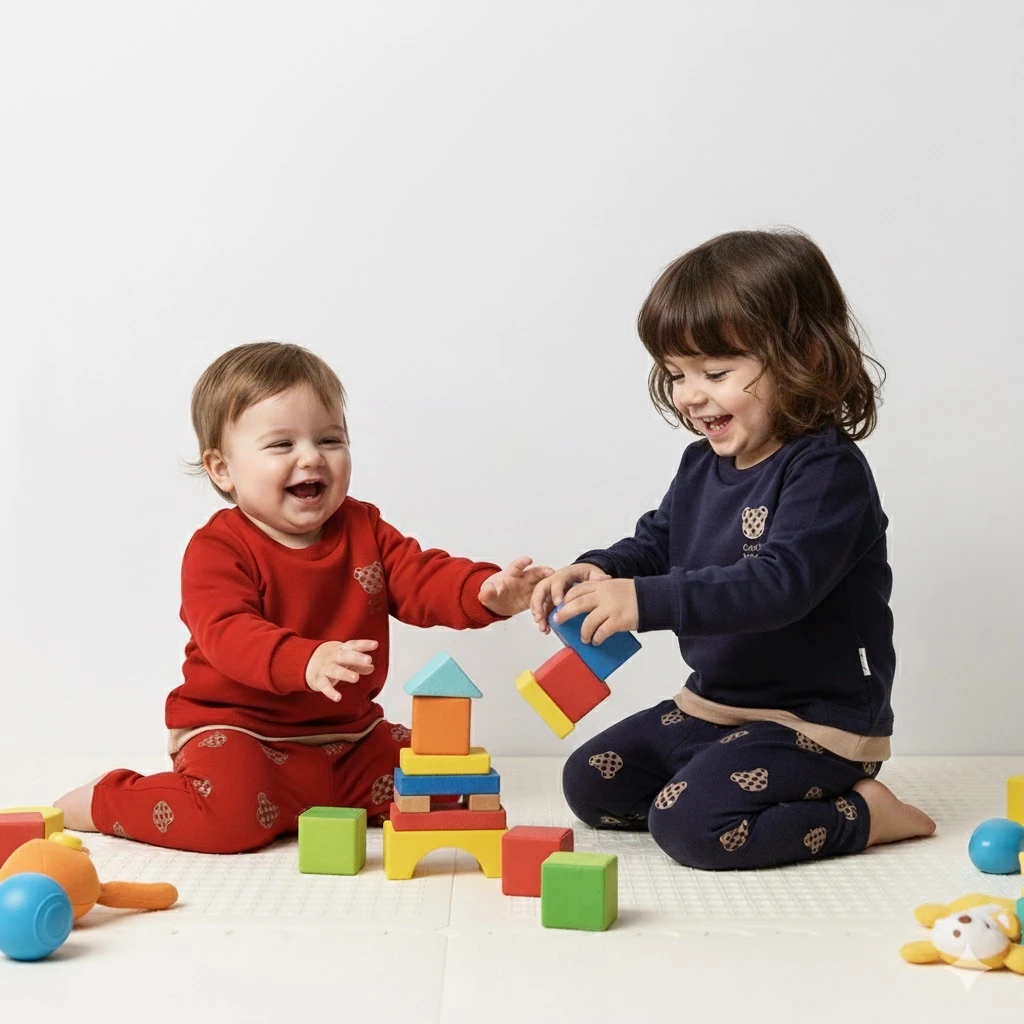 %100 Cotton Ayıcık Desenli 2’li Takım