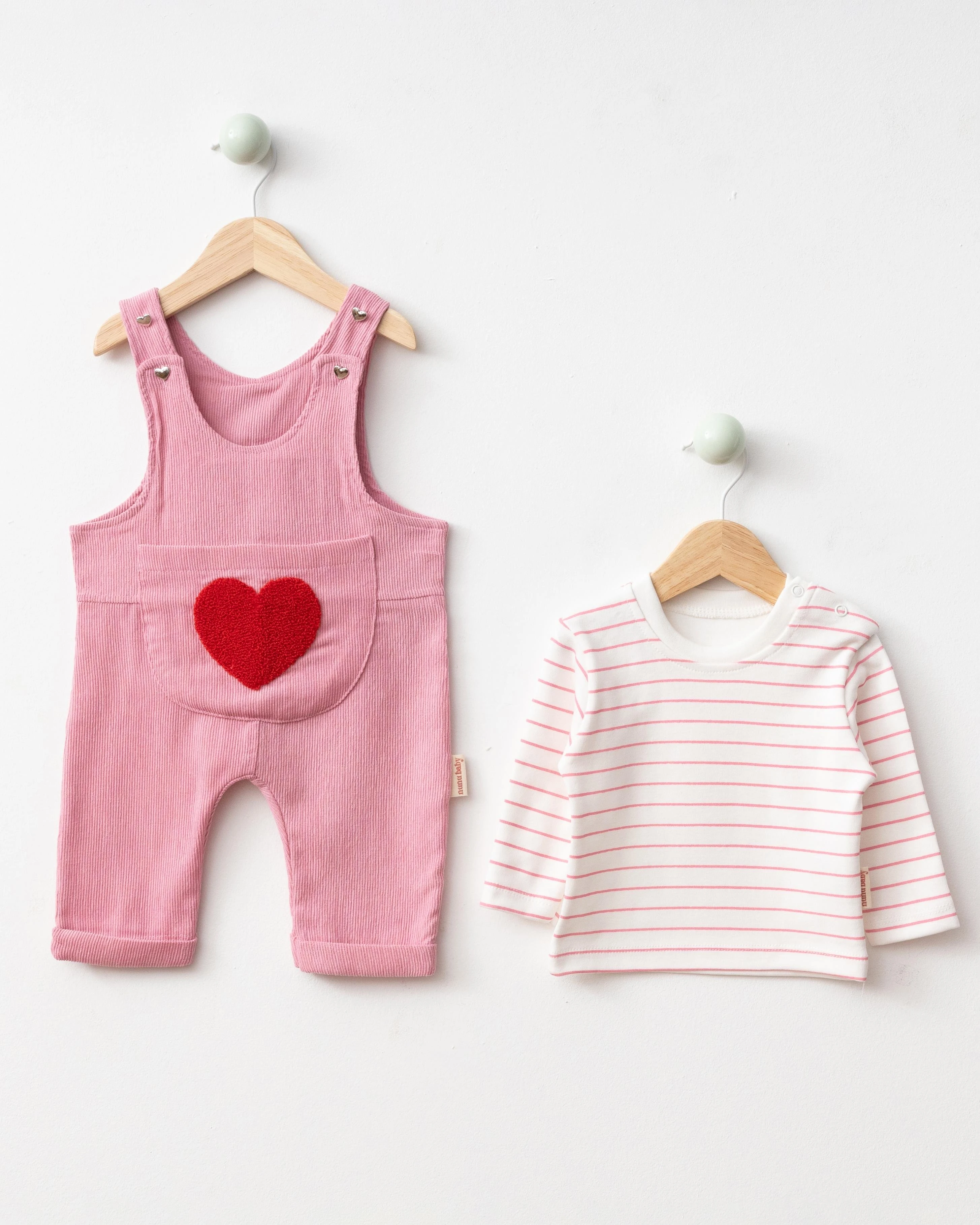 Kalp Punch İşlemeli Salopet Takım