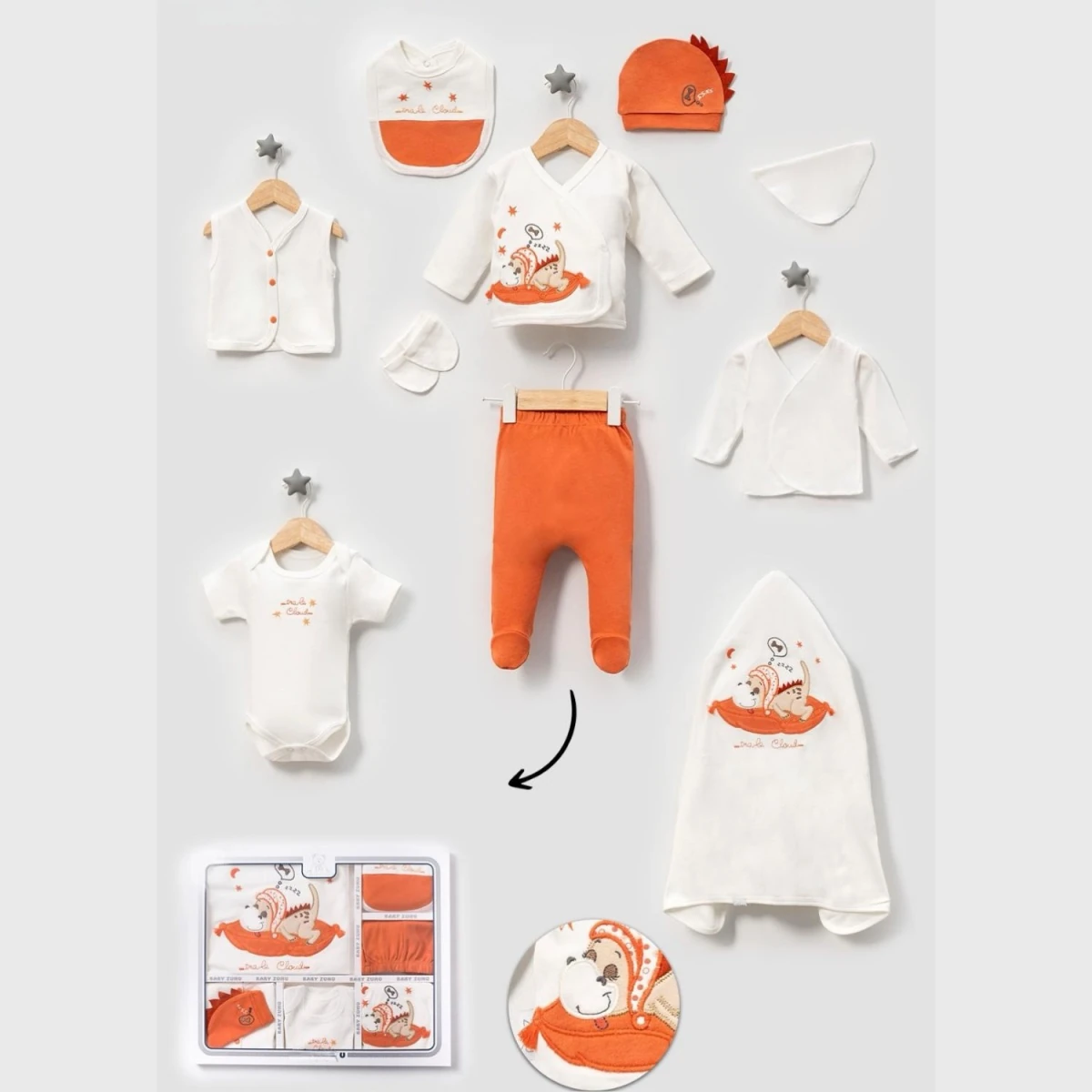 %100 Pamuk 10’lu Hastane Çıkıi Seti