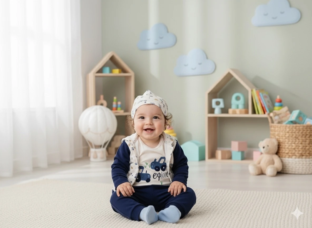 %100 Cotton Araba Baskılı 3’lü Takım