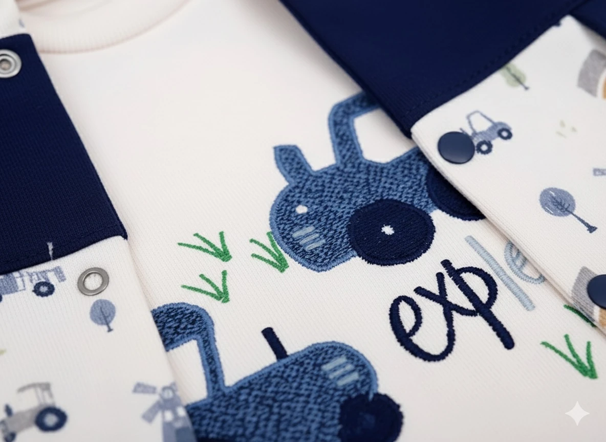 %100 Cotton Araba Baskılı 3’lü Takım