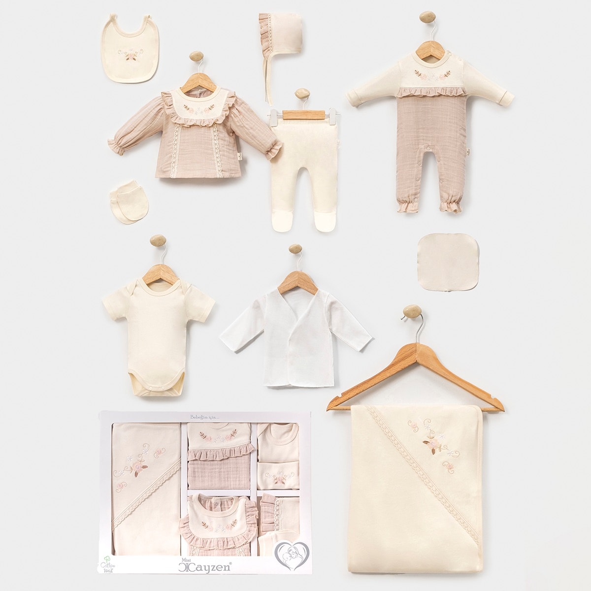 Little Stars Baby 0-3 Ay Nakışlı Müslin 10Lu Set