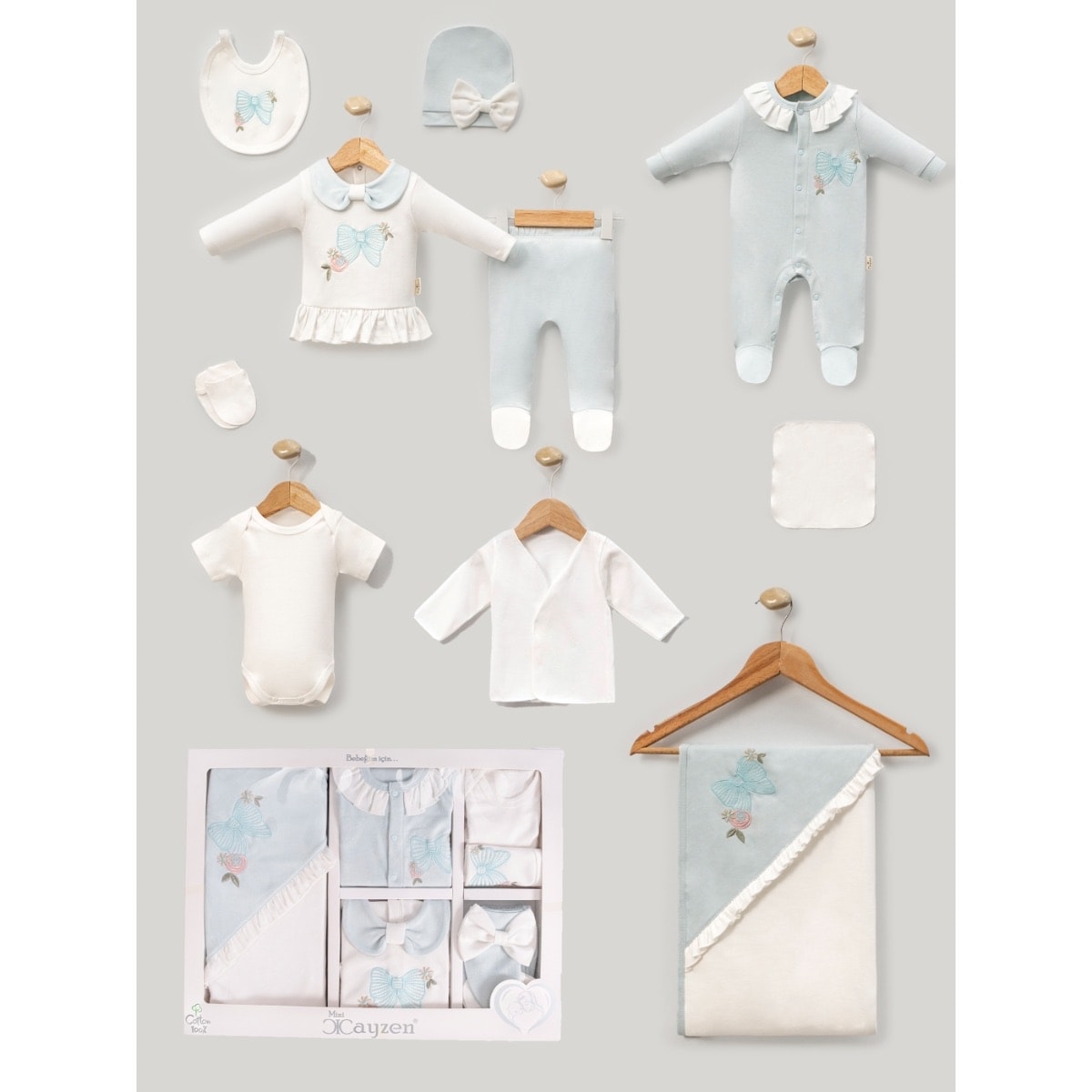 Little Stars Baby Kelebek Nakışlı 10lu Hastane Çıkış Seti