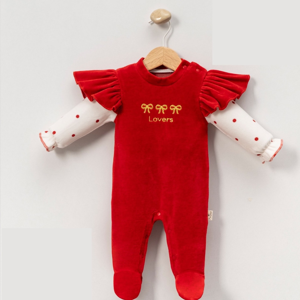 Little Stars Baby Sim İşlemeli Kadife Tulum