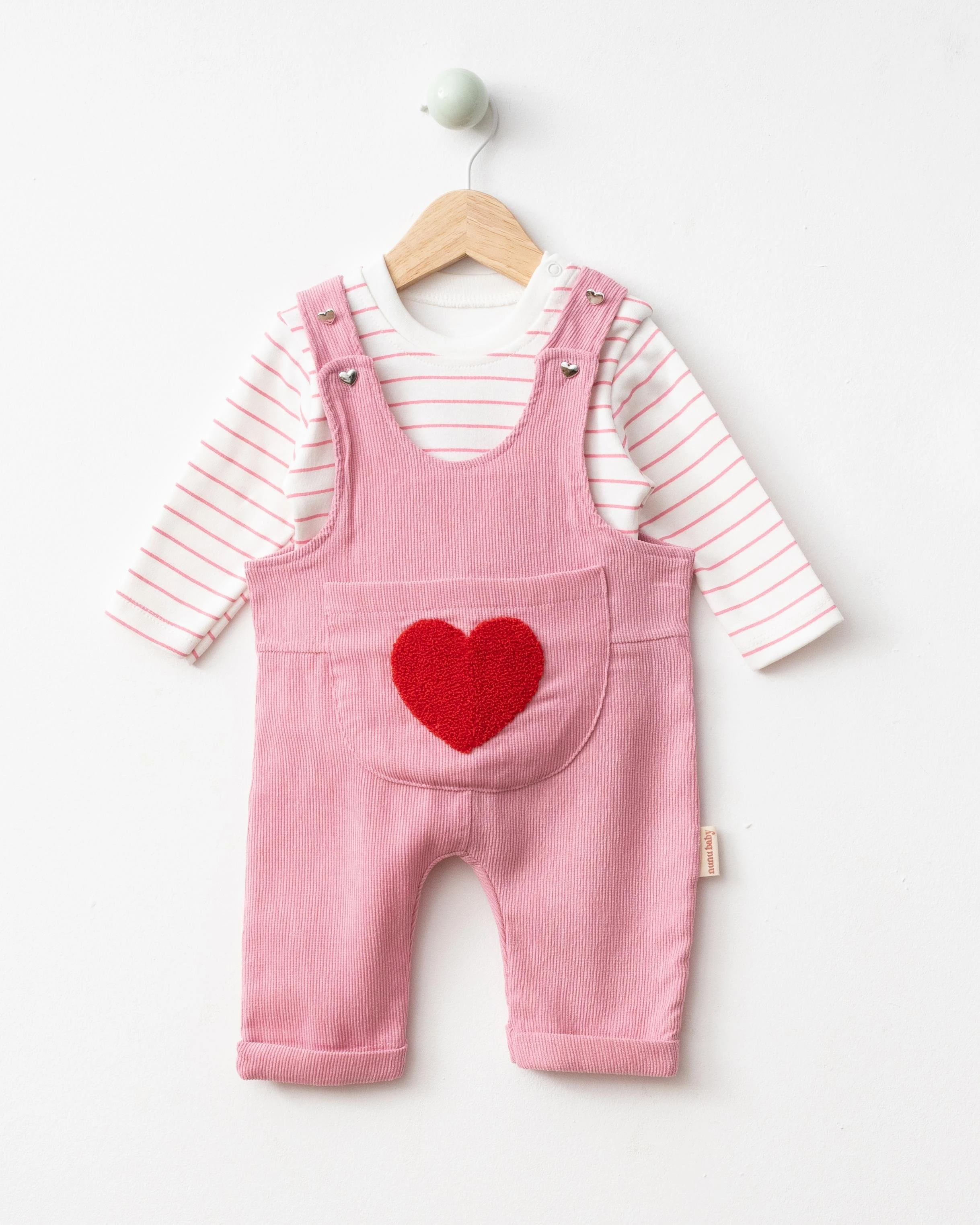 Kalp Punch İşlemeli Salopet Takım