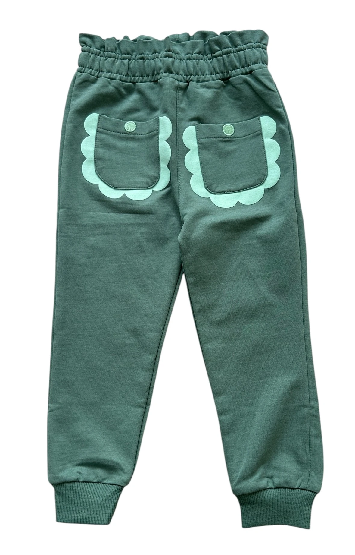 Çift Cepli Yeşil Kız Çocuk Eşofman Altı