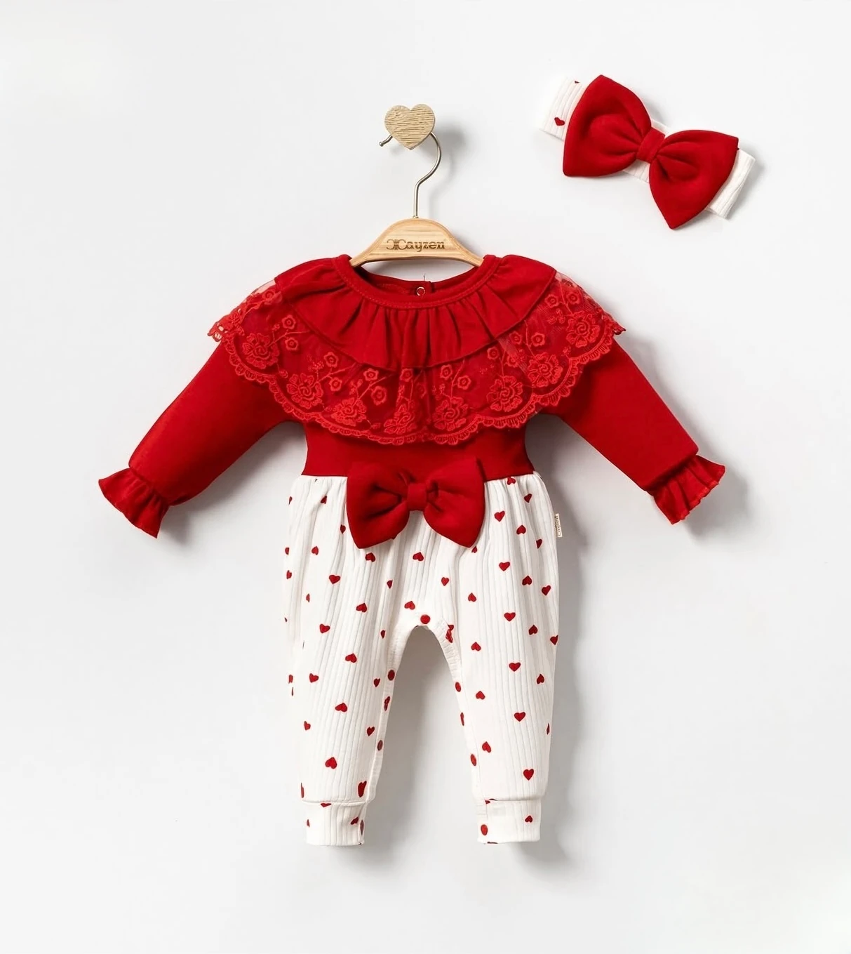 Helena Bandanalı Dantel Yakalı Kız Bebek Tulumu 