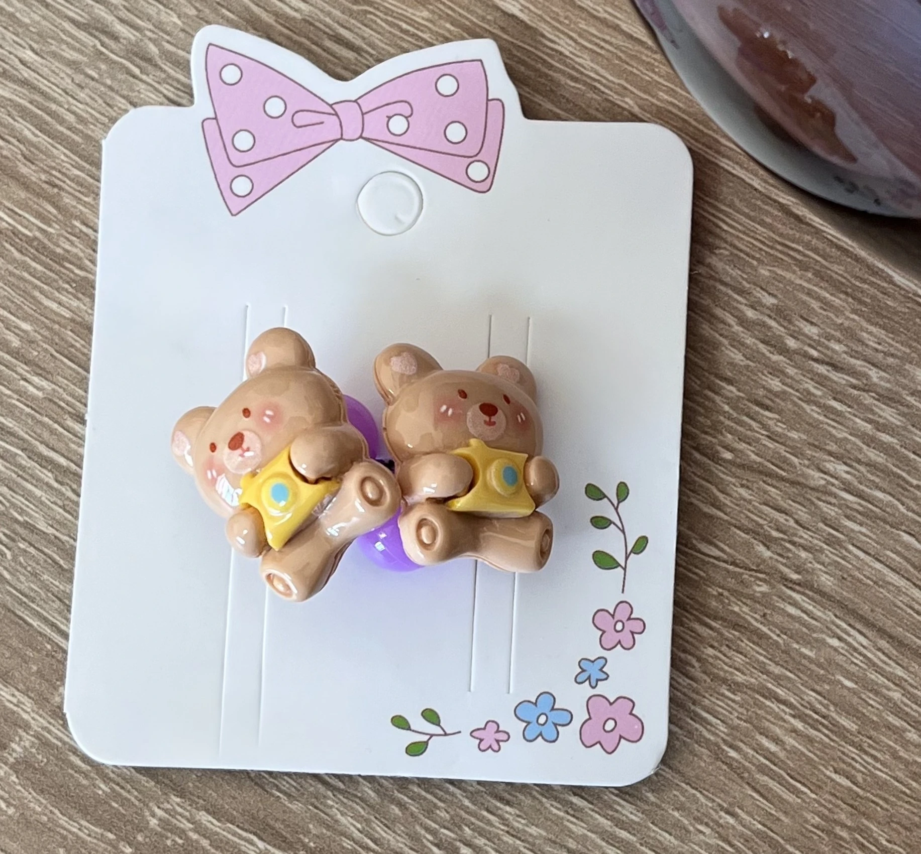 Ayıcık Figürlü Kız Çocuk Lastikli Sevimli Toka 