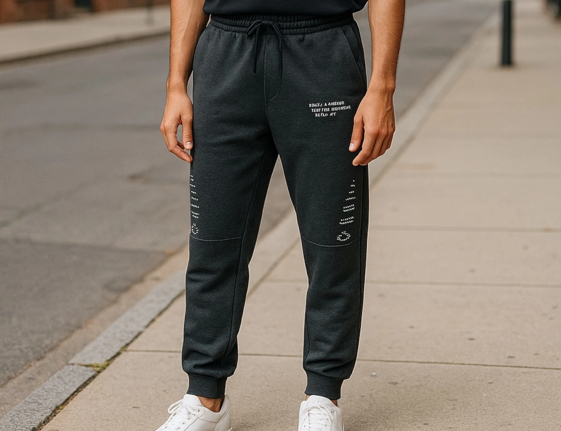 Erkek Çocuk Gri Baskılı Eşofman Altı