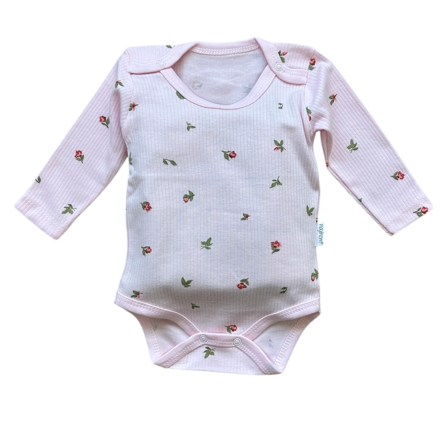 Çiçek Desenli Kız Bebek Uzun Kollu Zıbın Body