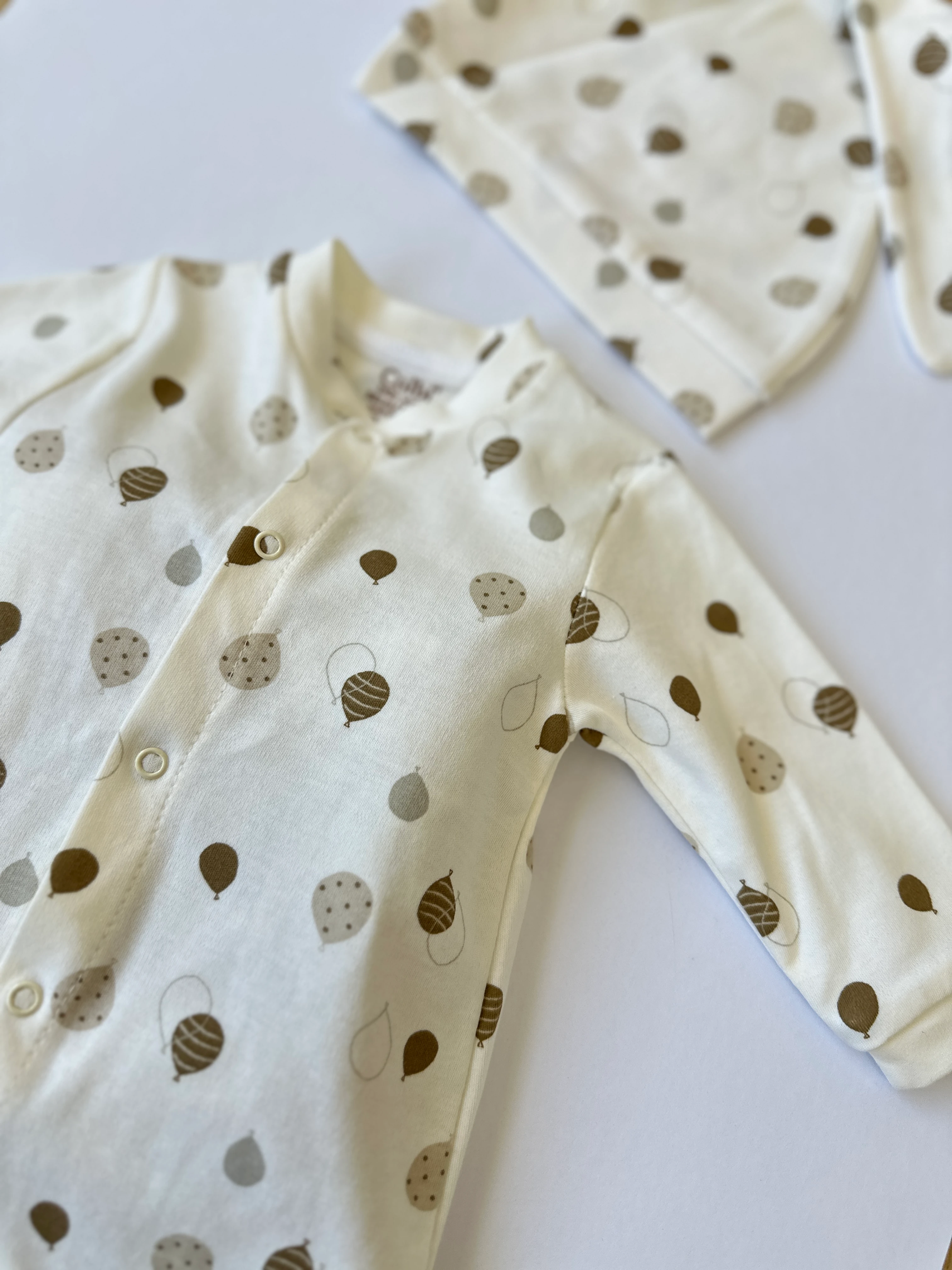 Balon Desenli Unısex Patikli Penye Tulum Seti