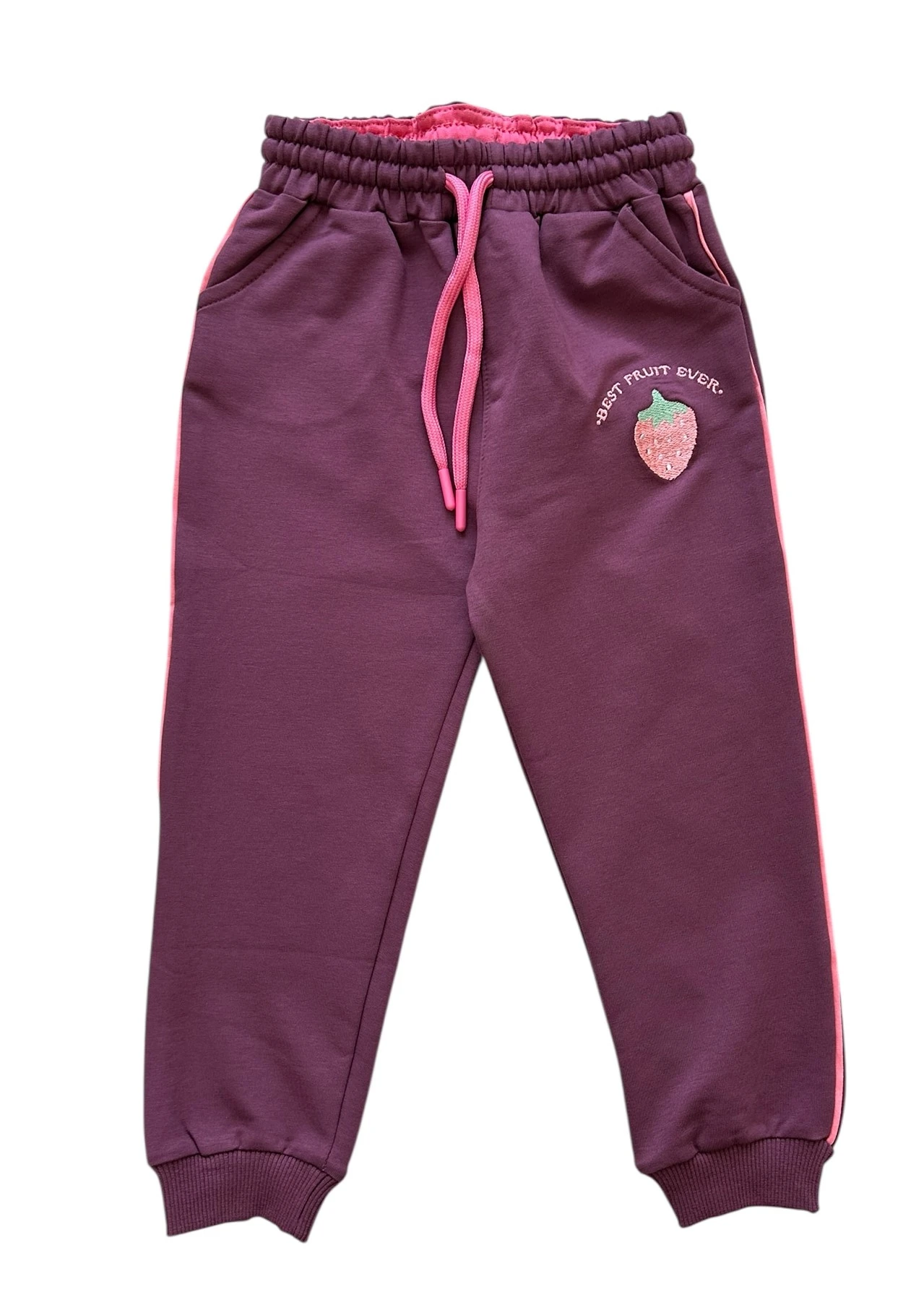 Çilek Nakışlı Kız Çocuk Eşofman Altı