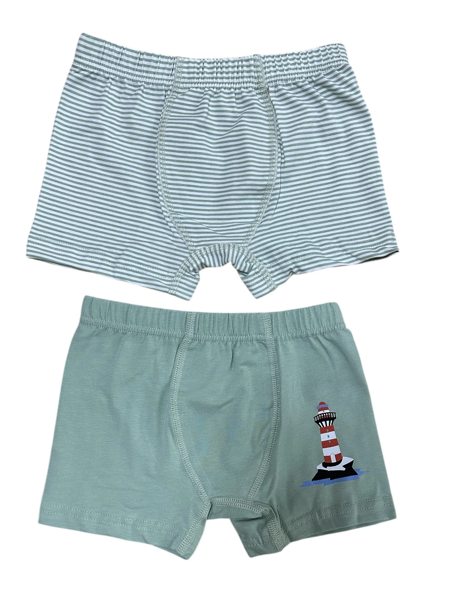 Mint Pamuklu Erkek Çocuk 2'li Boxer Seti