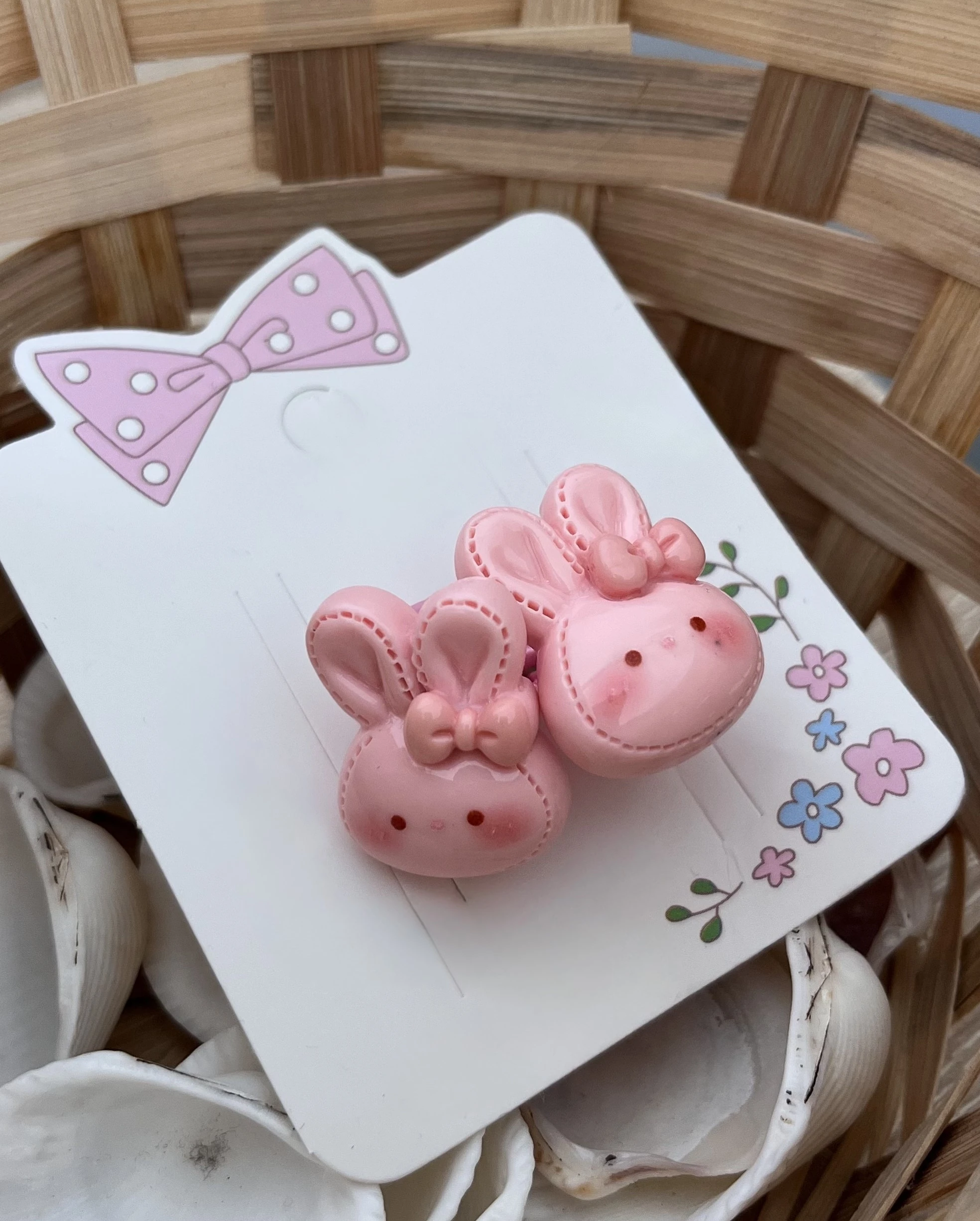 Tavşan Figürlü Kız Çocuk Lastikli Toka 