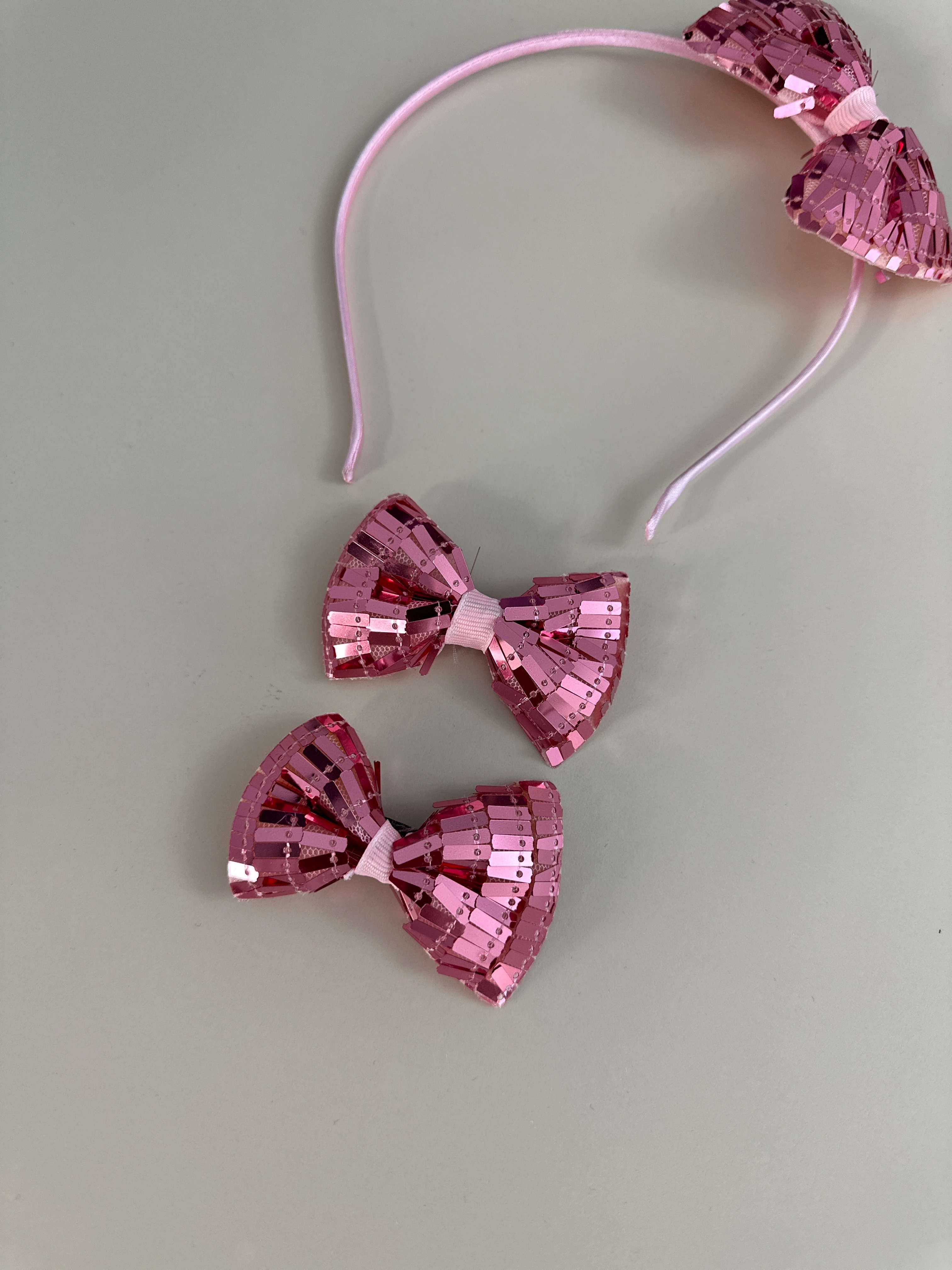 Pullu Kız Çocuk Pembe Taç Toka Seti 