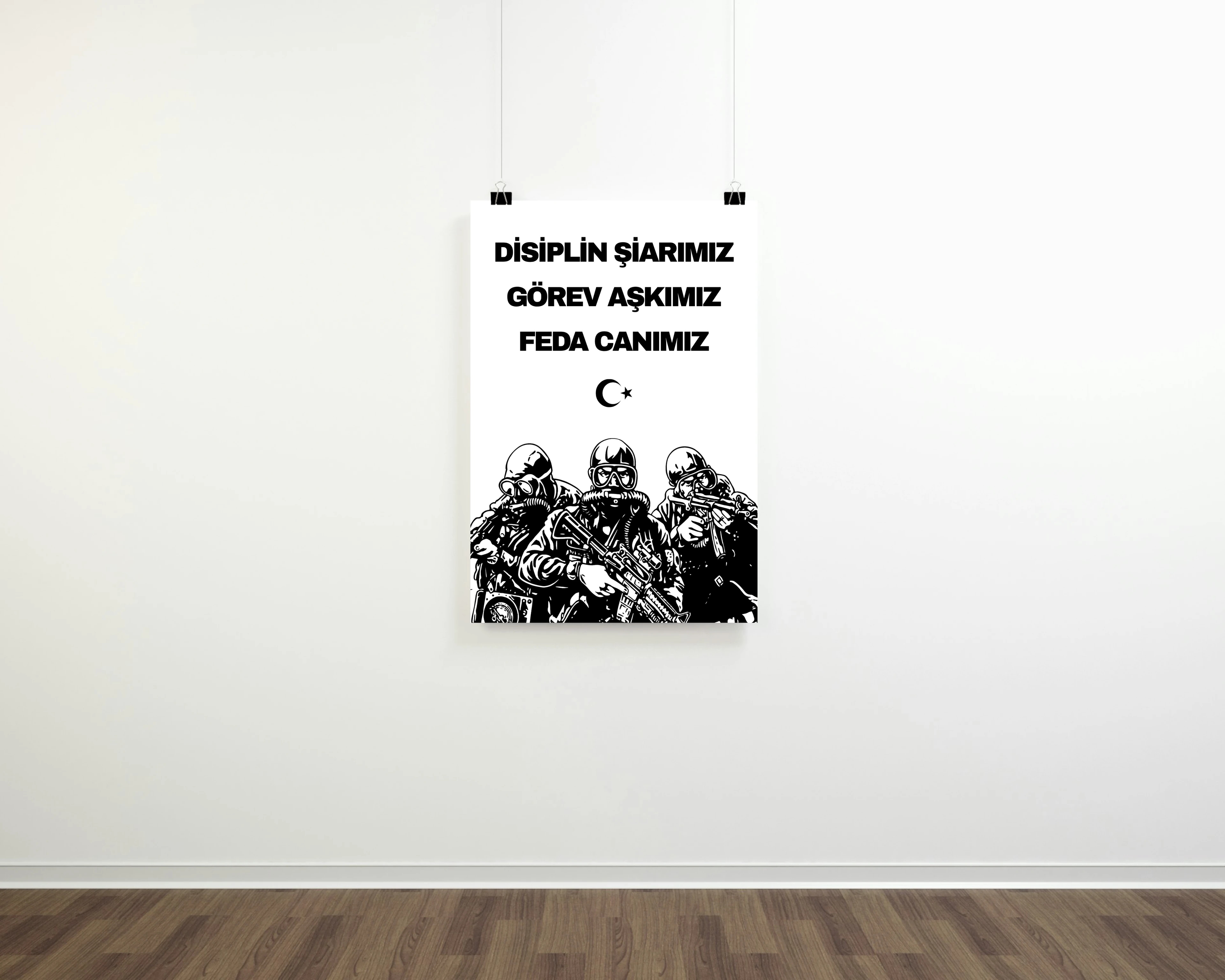 Disiplin Şiarımız Görev Aşkımız Feda Canımız SAT Posteri (Türk Silahlı Kuvvetleri Serisi)