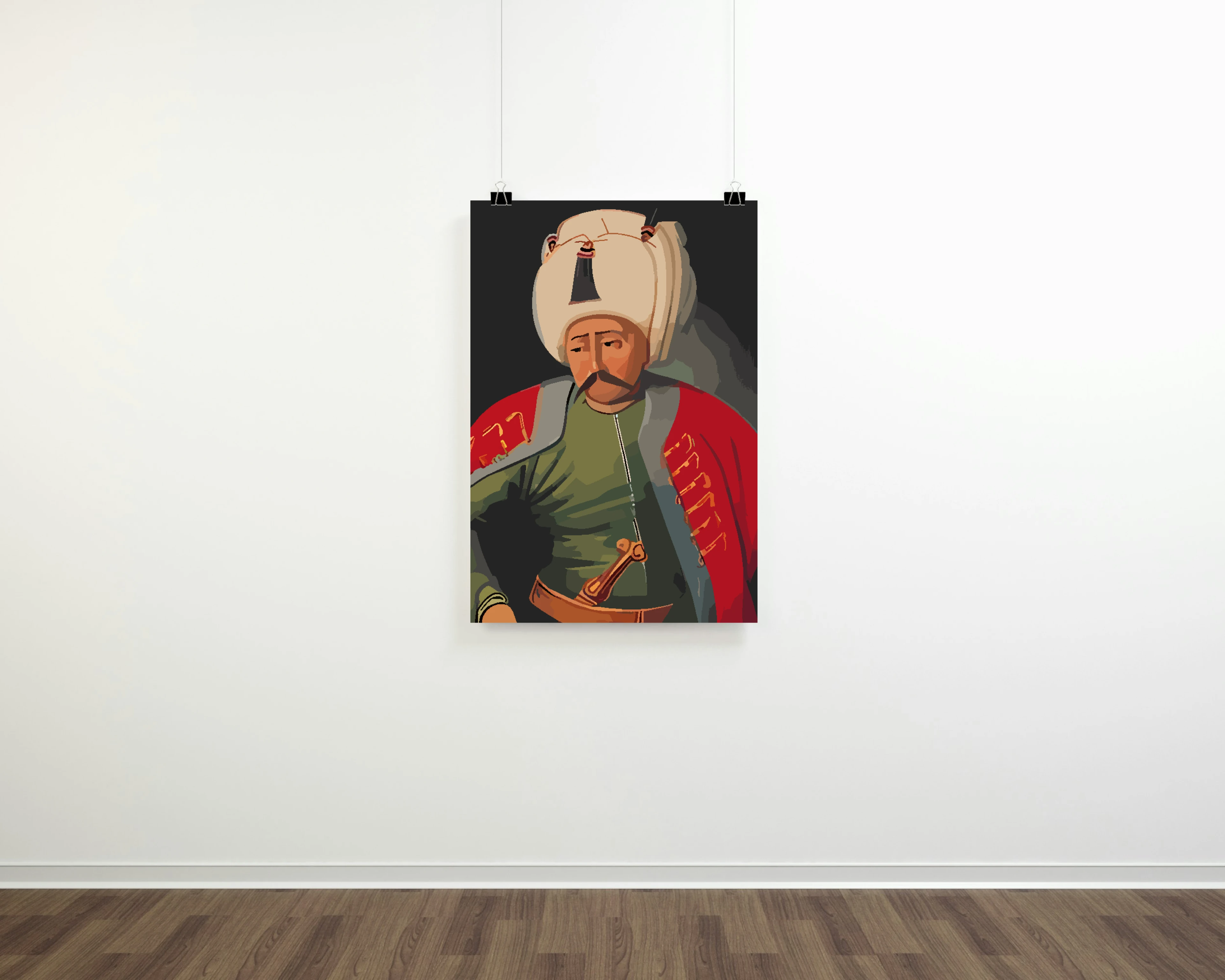 Yavuz Sultan Selim Dijital Boyama Posteri (Osmanlı İmparatorluğu Serisi)