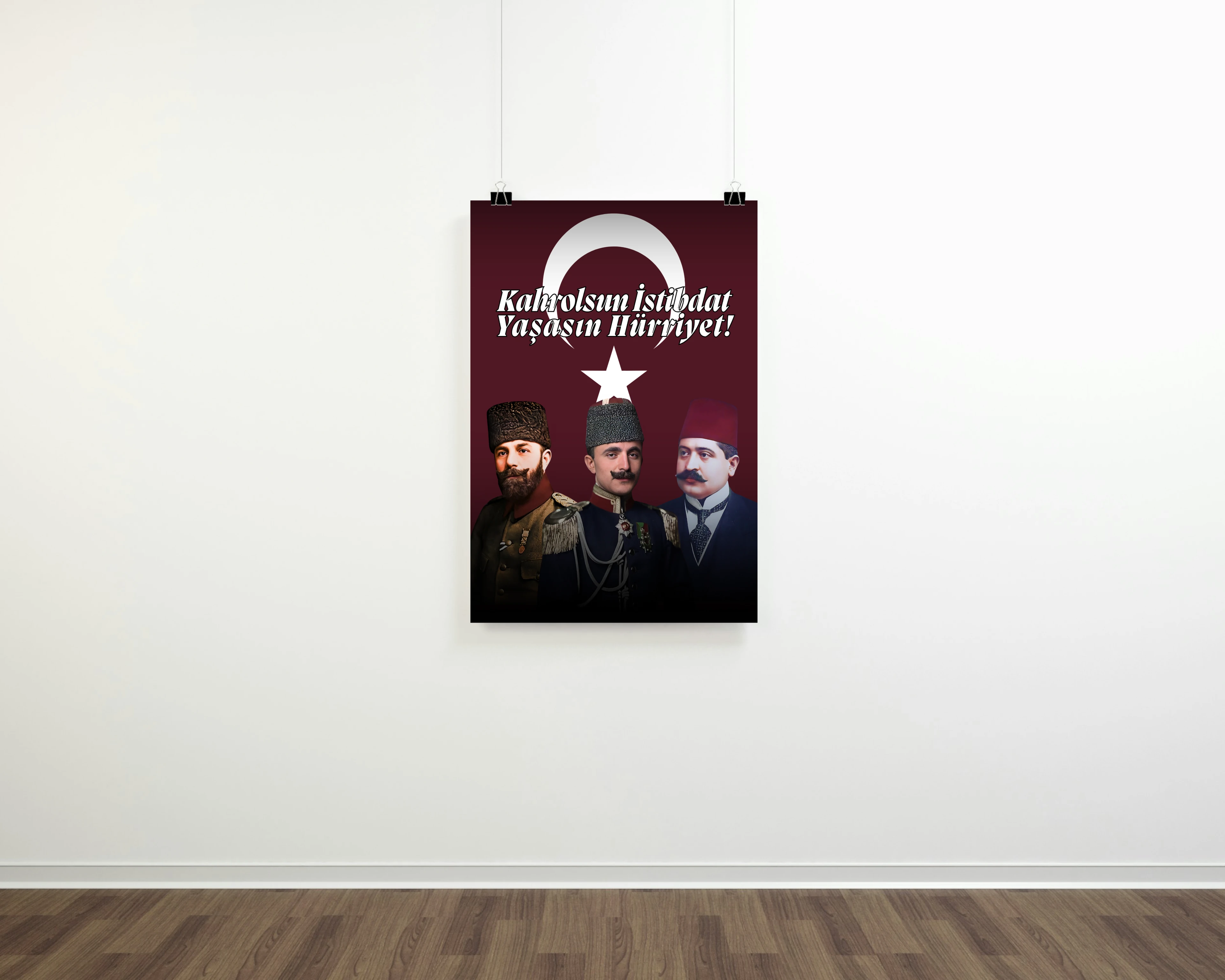 Kahrolsun İstibdat Yaşasın Hürriyet Posteri (İttihat ve Terakki Cemiyeti Serisi)