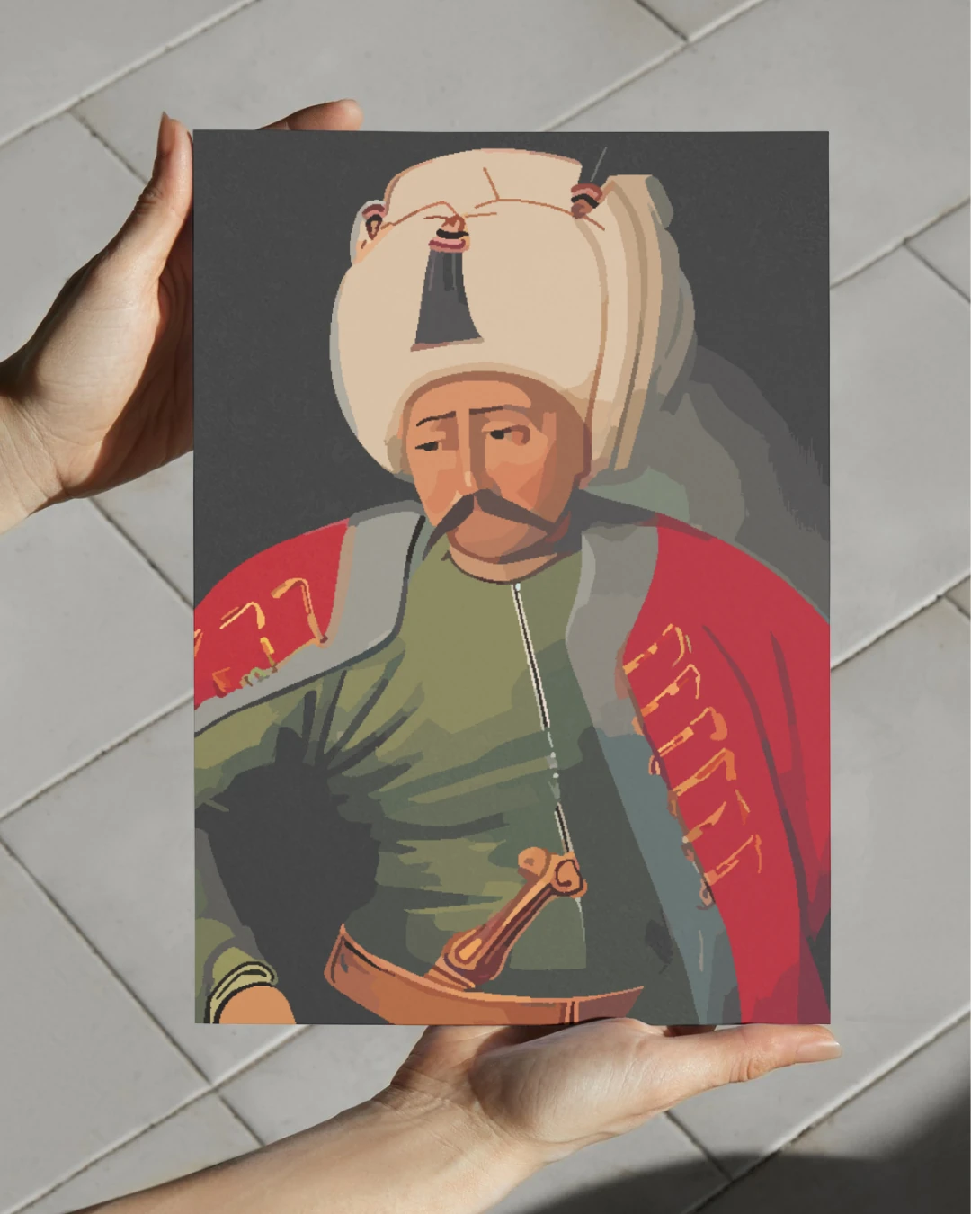 Yavuz Sultan Selim Dijital Boyama Posteri (Osmanlı İmparatorluğu Serisi)