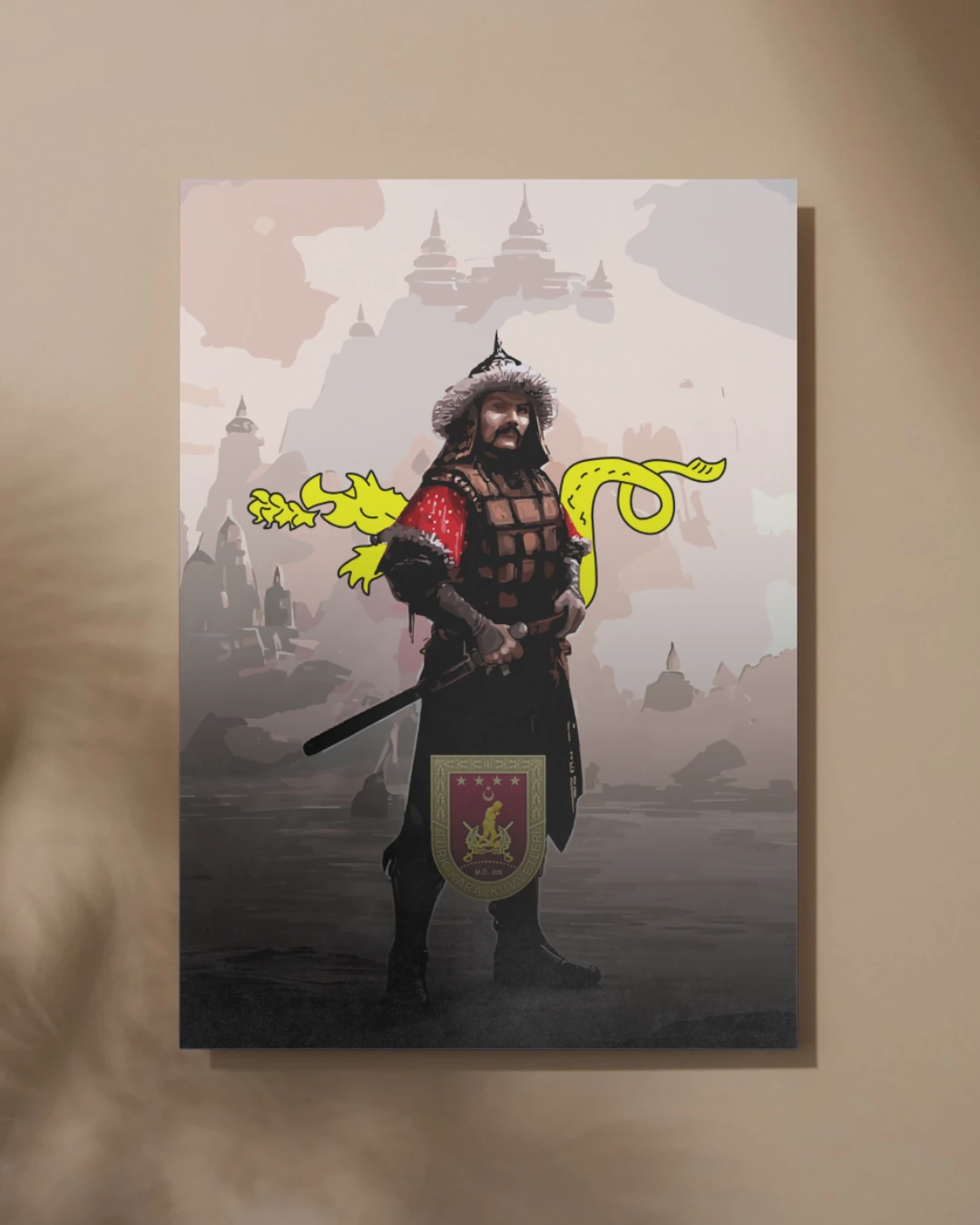 Mete Han Dijital Boyama Posteri (Tarih ve Turan Serisi)