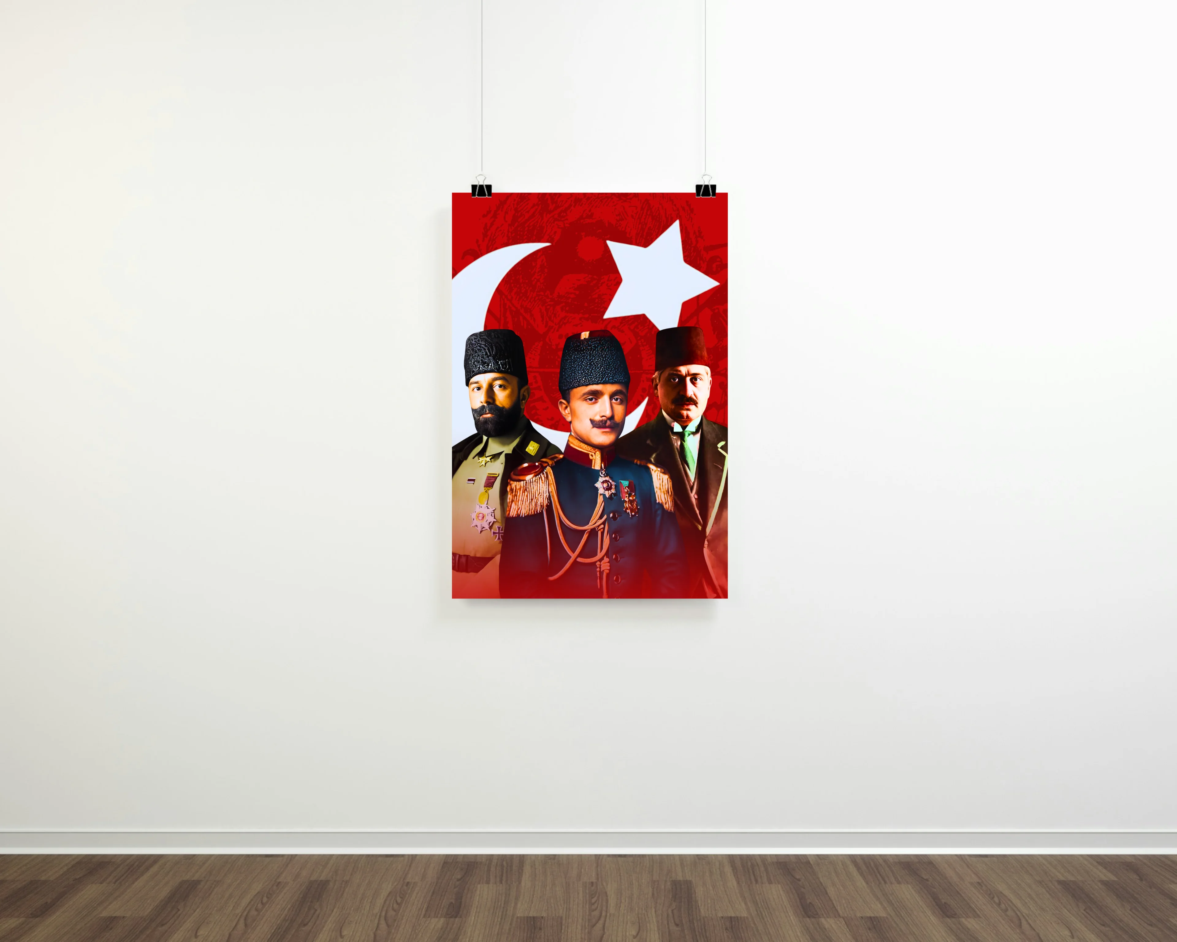 Enver, Talat, Cemal İttihat ve Terakki Posteri (İttihat ve Terakki Cemiyeti Serisi)