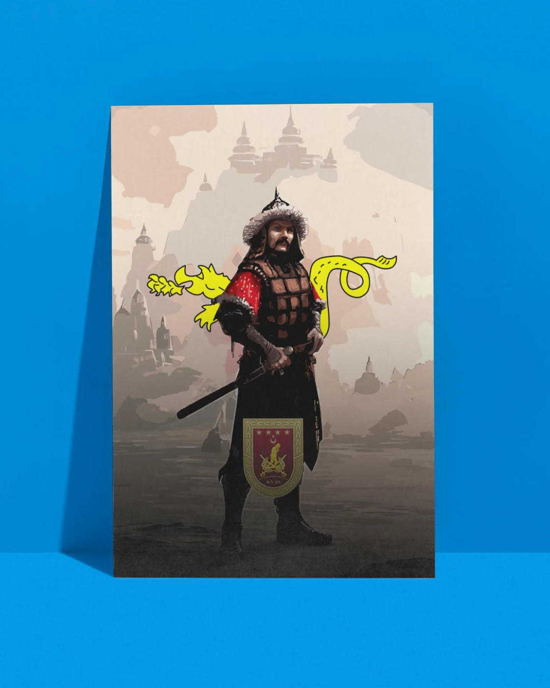 Mete Han Dijital Boyama Posteri (Tarih ve Turan Serisi)