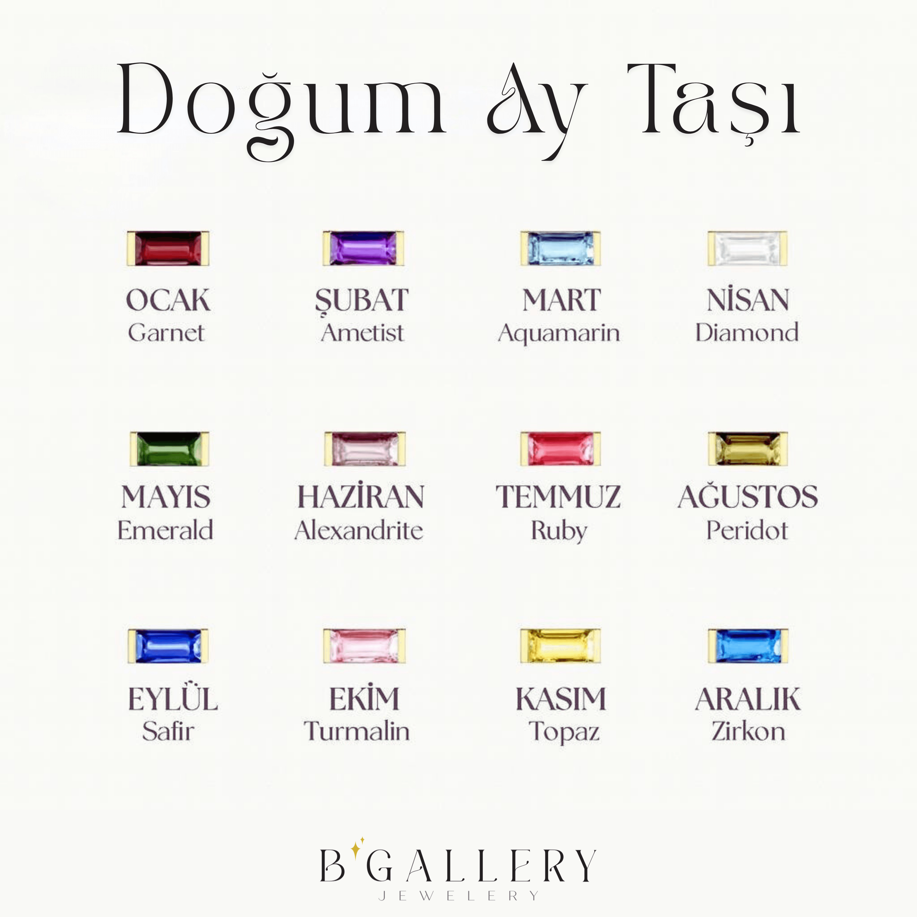 Doğum Ay Taşı Harf Kolye