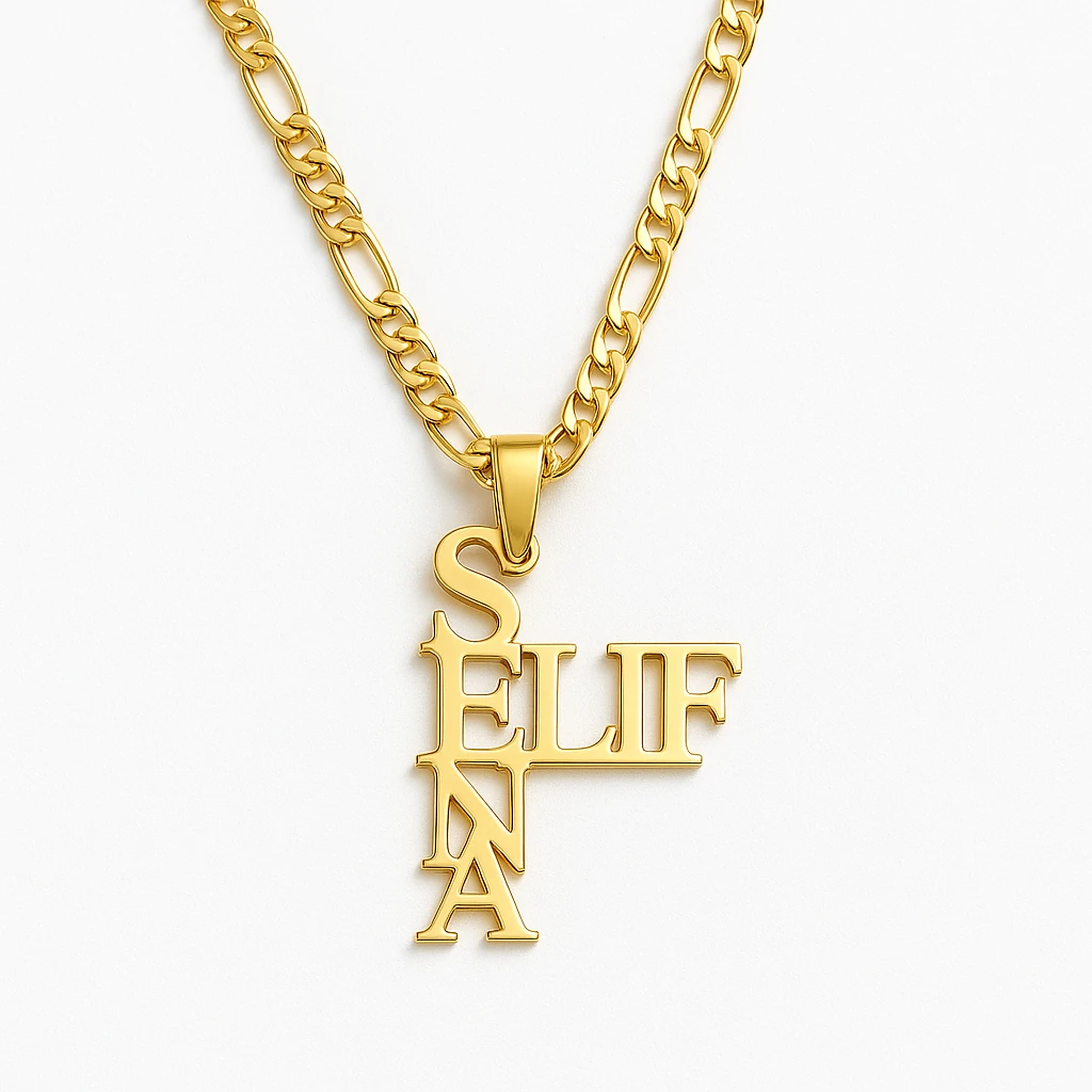 Dikey İsim Tasarımı Kolye